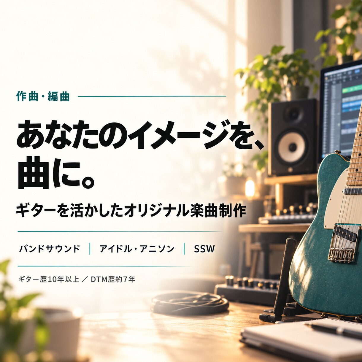 作曲・編曲します バンド・アニソン・アイドル系など歌モノを幅広く制作します イメージ1