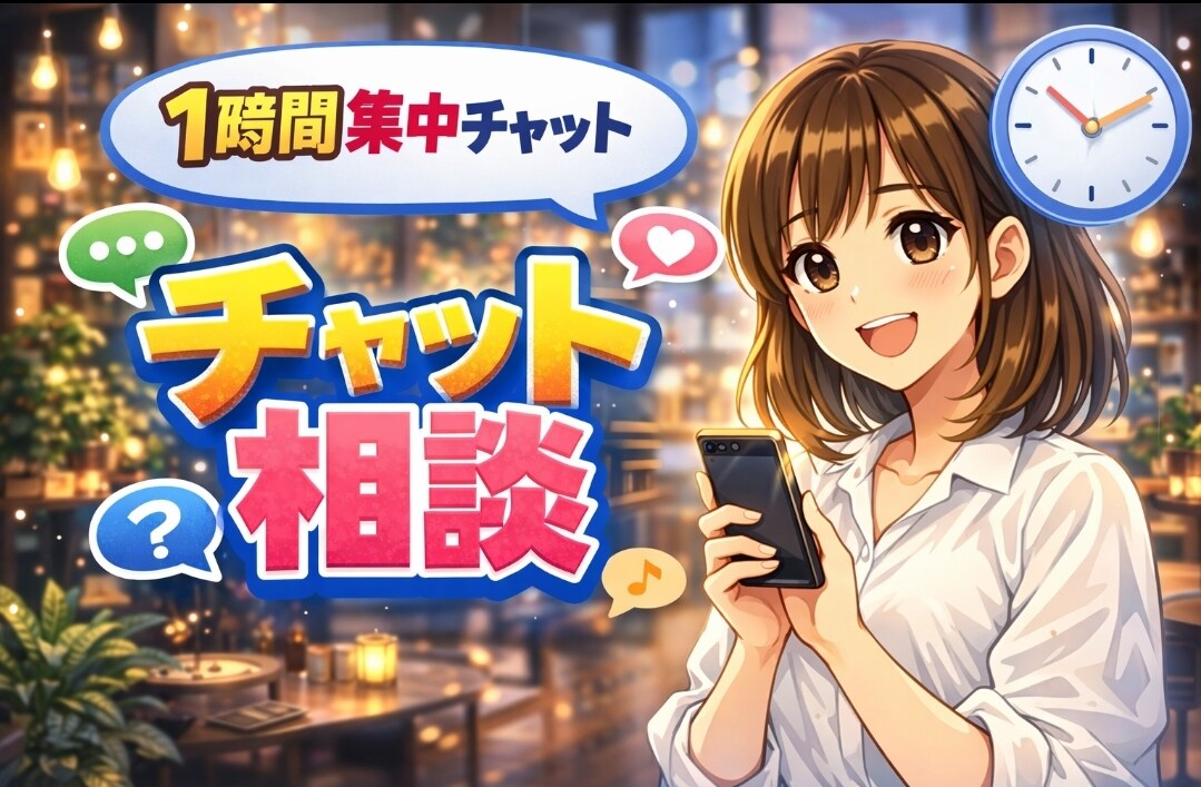 一時間集中！なんでも話せるチャットルームになります ただ聞くだけじゃないです！ちゃんと一緒に考えます。 イメージ1