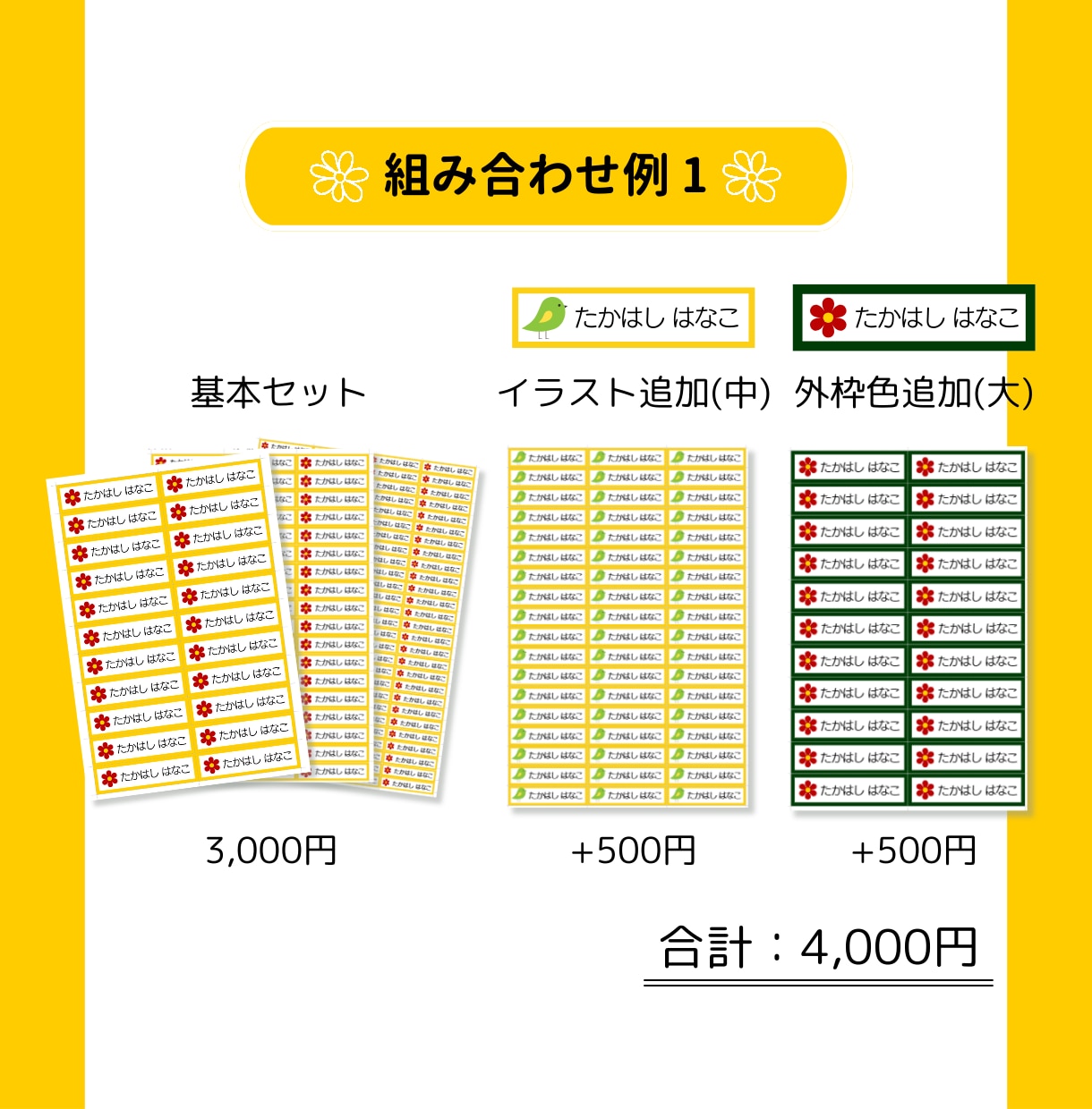 印刷してすぐ使える！お名前シールを制作します ご自宅・コンビニで印刷OK！A4サイズPDFで納品します イメージ8