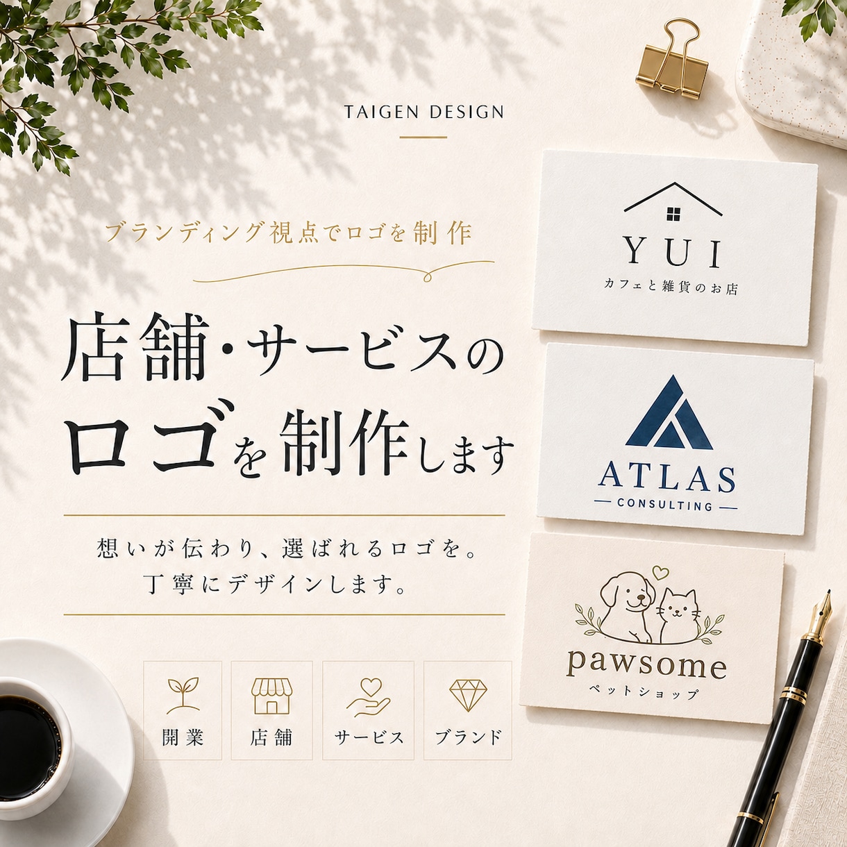 店舗・サービスのロゴを制作します ブランディング視点で「想い」と「印象」が伝わるロゴを制作 イメージ1