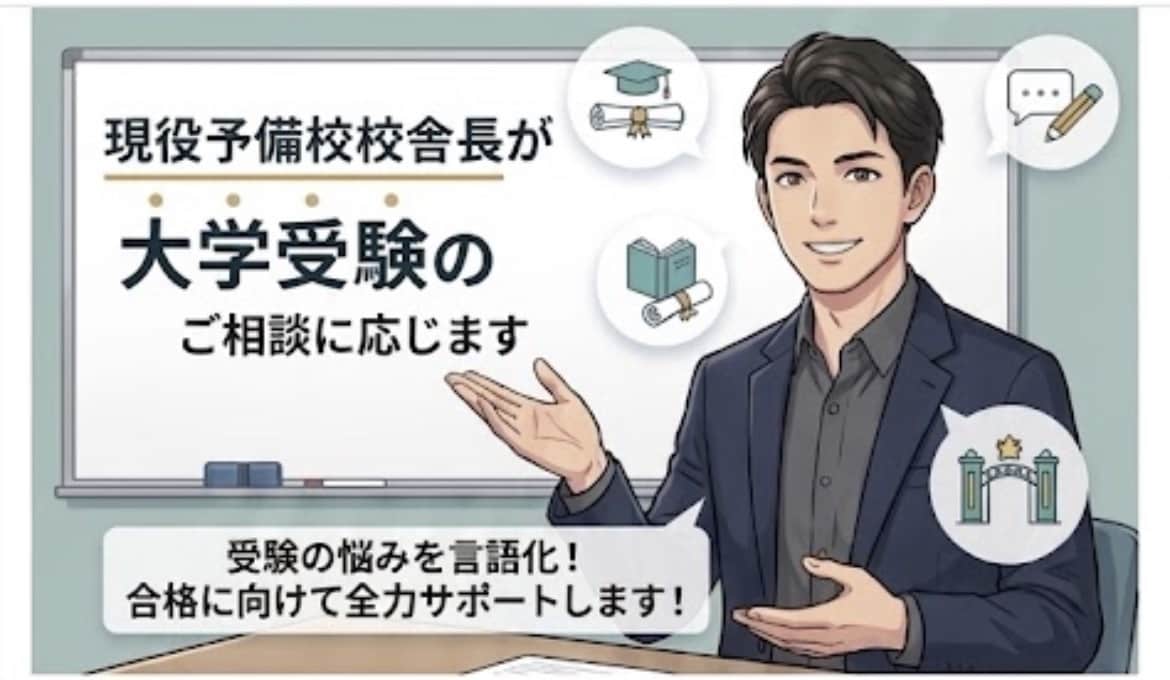 現役予備校校舎長が大学受験のご相談に応じます 受験の悩みを言語化！合格に向けて全力でサポートします！ イメージ1