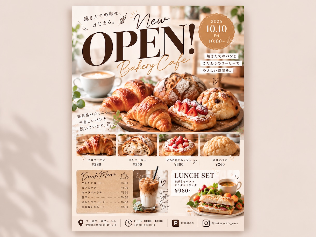 お店・イベントのチラシをおしゃれにデザインします 飲食店・サロン・イベント・OPEN告知など幅広く対応します イメージ4