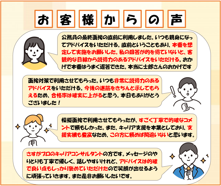 元公務員が公務員面接練習で不合格原因を解消します 本番想定の質問＋公務員支援のプロが全回答フィードバック60分 イメージ3
