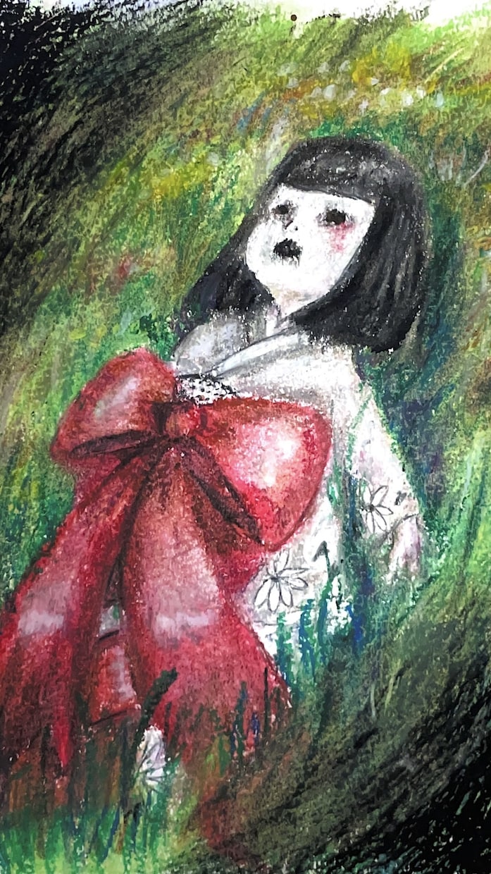 ゆるかわ×ほんのりホラーなイラストを制作します クレヨンの温かみで描く、かわいくてちょっぴりほらーな世界 イメージ1