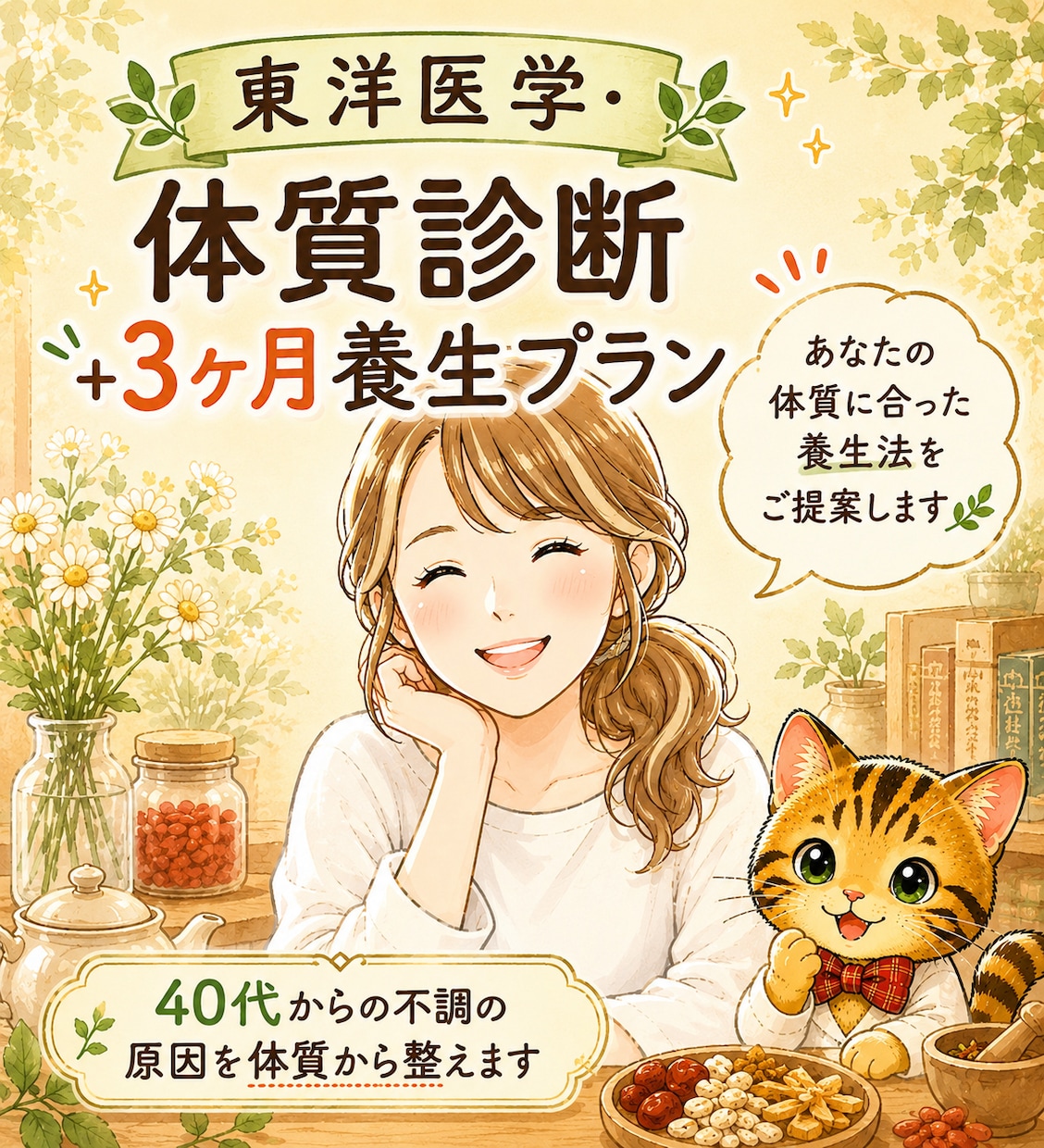 体質診断＋3ヶ月養生プランをご提案します 40代からの不調の原因を体質から根本解決 イメージ1
