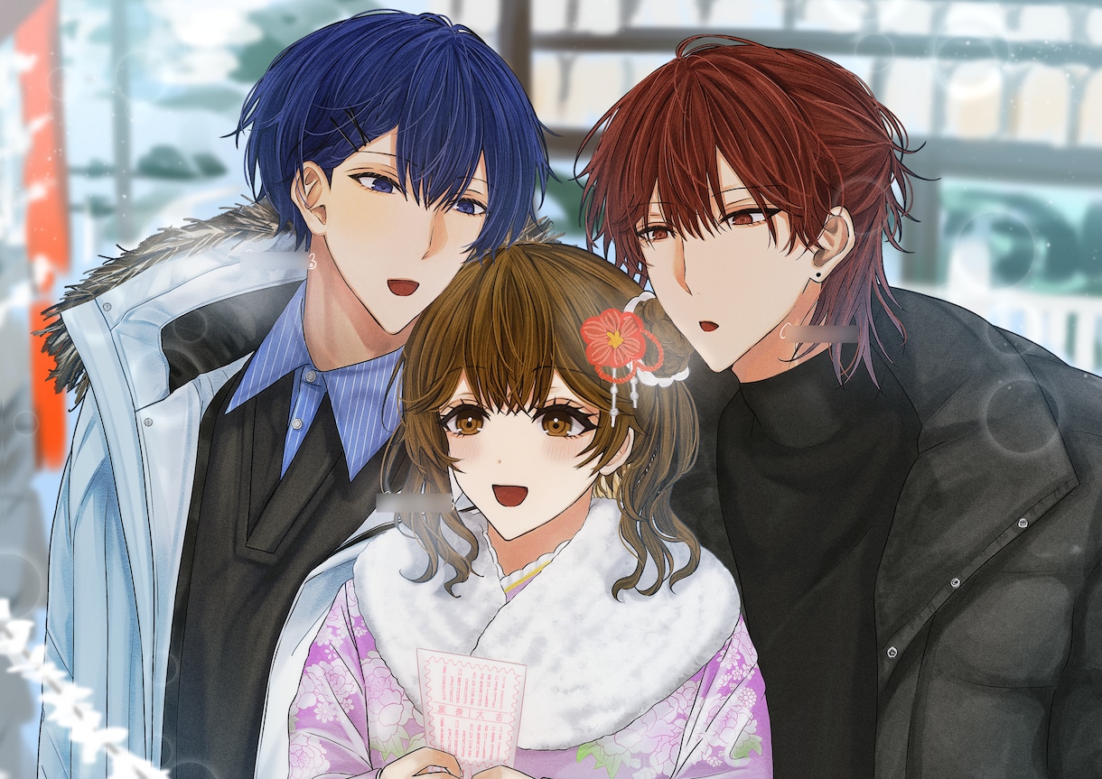 背景込みのキャラクターイラストを描きます 商用利用可！サムネやグッズ用イラストに最適です イメージ3