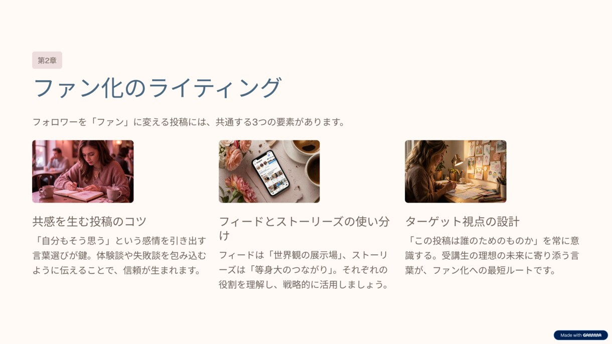 女性起業家向け世界観を統一する講座スライド作ります インスタの雰囲気に合わせて上品で洗練された資料をデザイン イメージ4