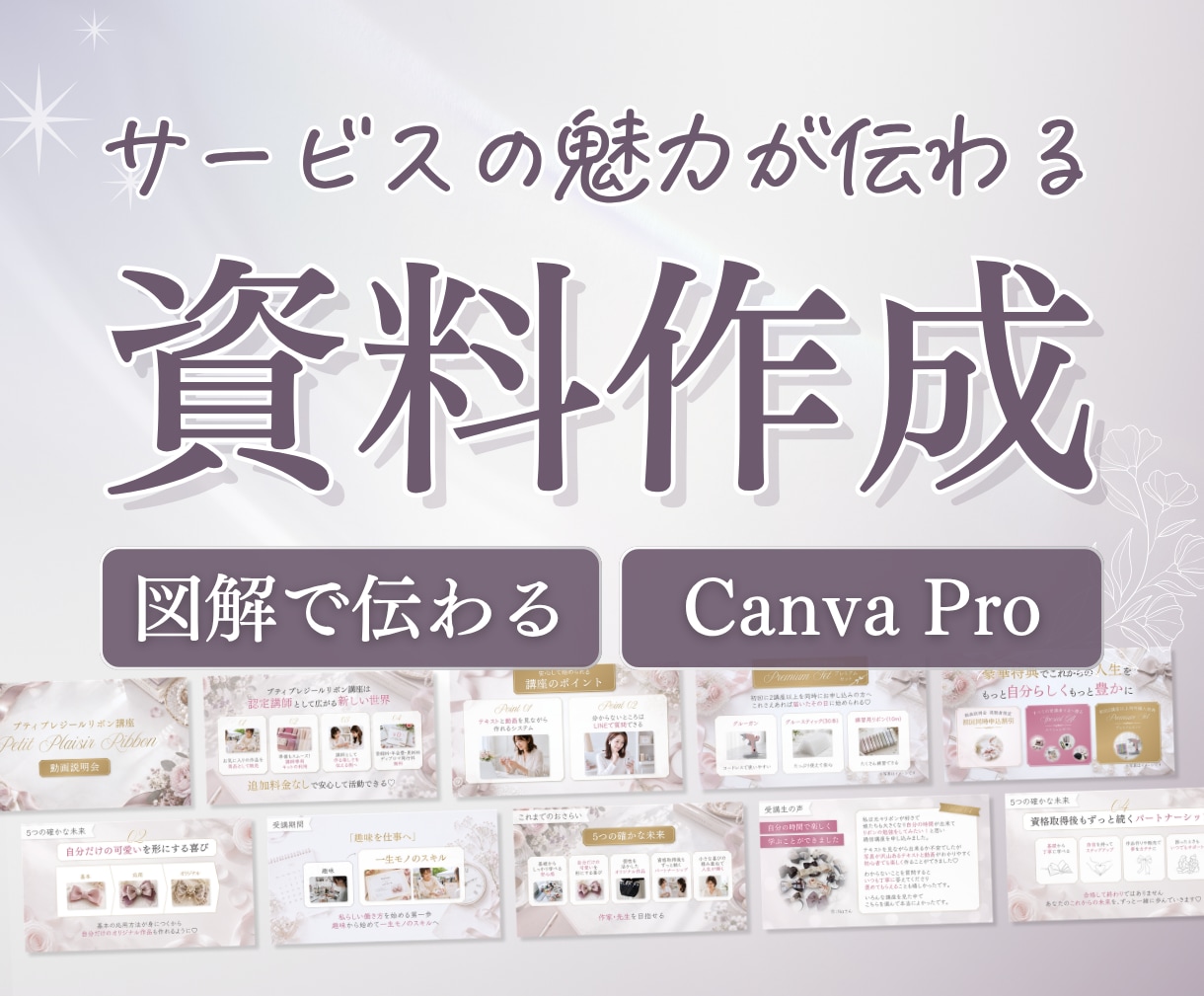 伝わるスライド資料を作成します デザインだけではなく、サービスの魅力が伝わる構成に整えます イメージ1