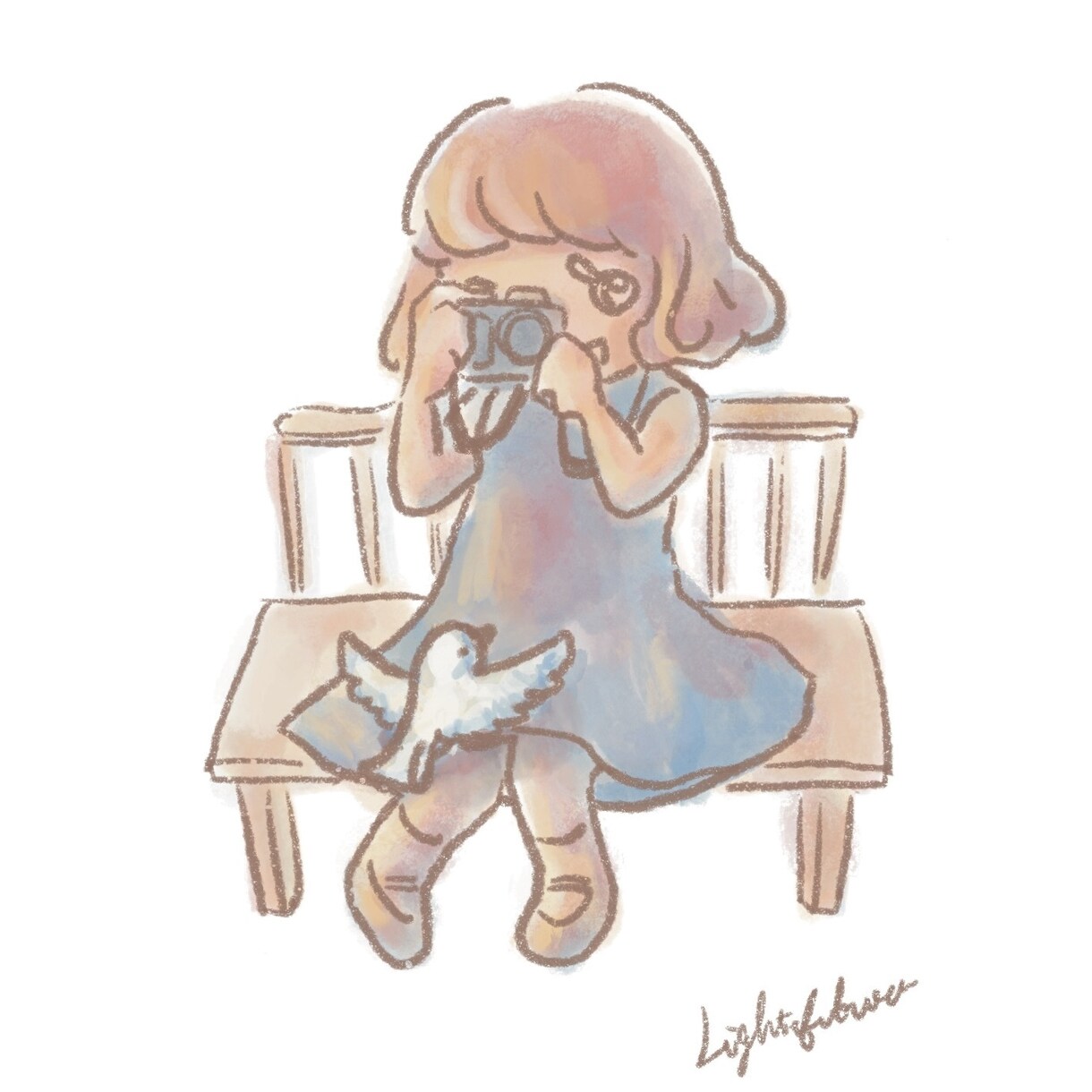 お花のようにやさしい雰囲気の女の子描きます 花や空の色を取り入れた色合いがこだわりです。 イメージ7