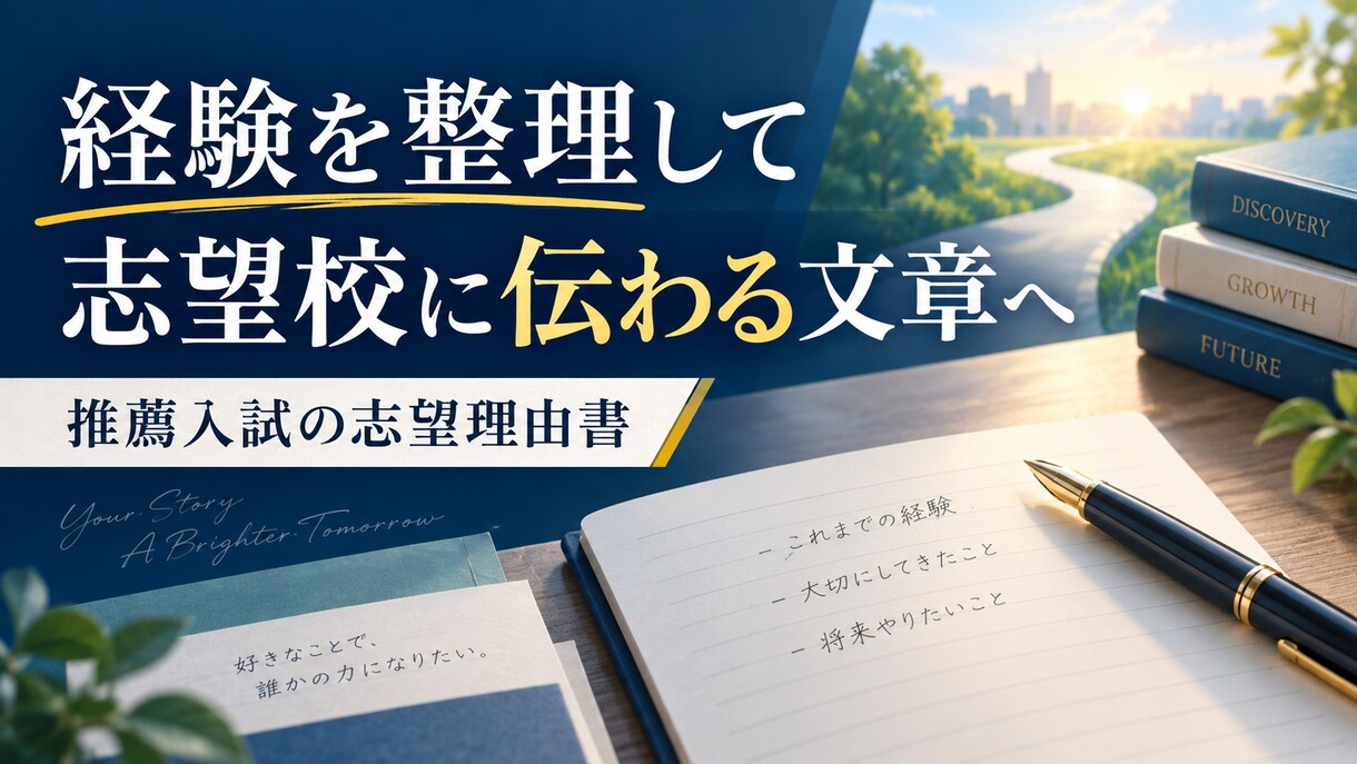 学習塾の推薦入試志望理由書を作成します 受験生の経験を整理し志望校に伝わる文章にします イメージ1