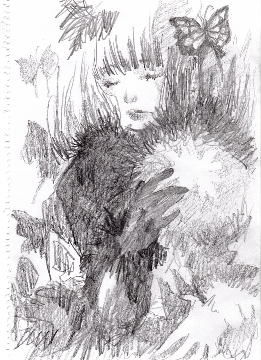 本格的な白黒のアート作品を描きます 手描きの濃淡細かい鉛筆の繊細なイラストをオーダーメイドで！ イメージ3