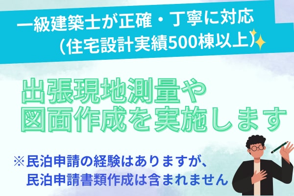 出張現地測量や 図面作成を実施します 現地測量から図面作成まで一括対応！現地相談も可能 イメージ1