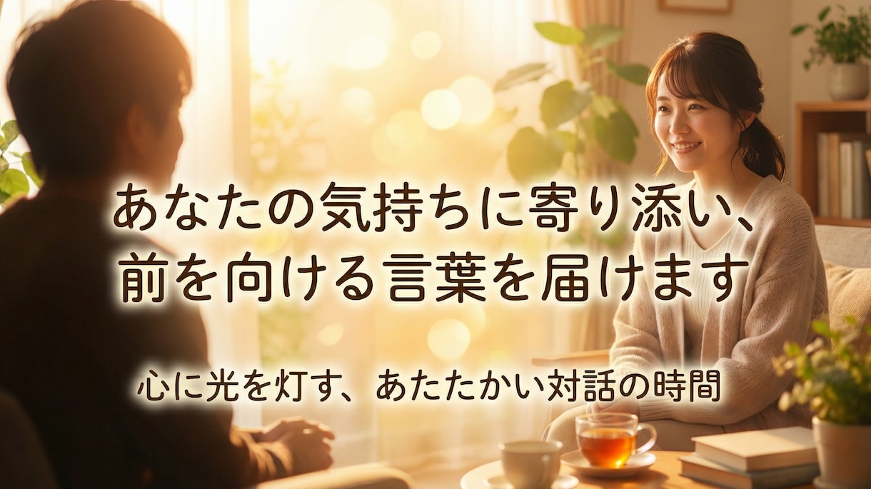 心の悩みを丁寧ヒアリングし強みを言語化します 認定カウンセラーとして、気軽に話せる相談相手になります。 イメージ1