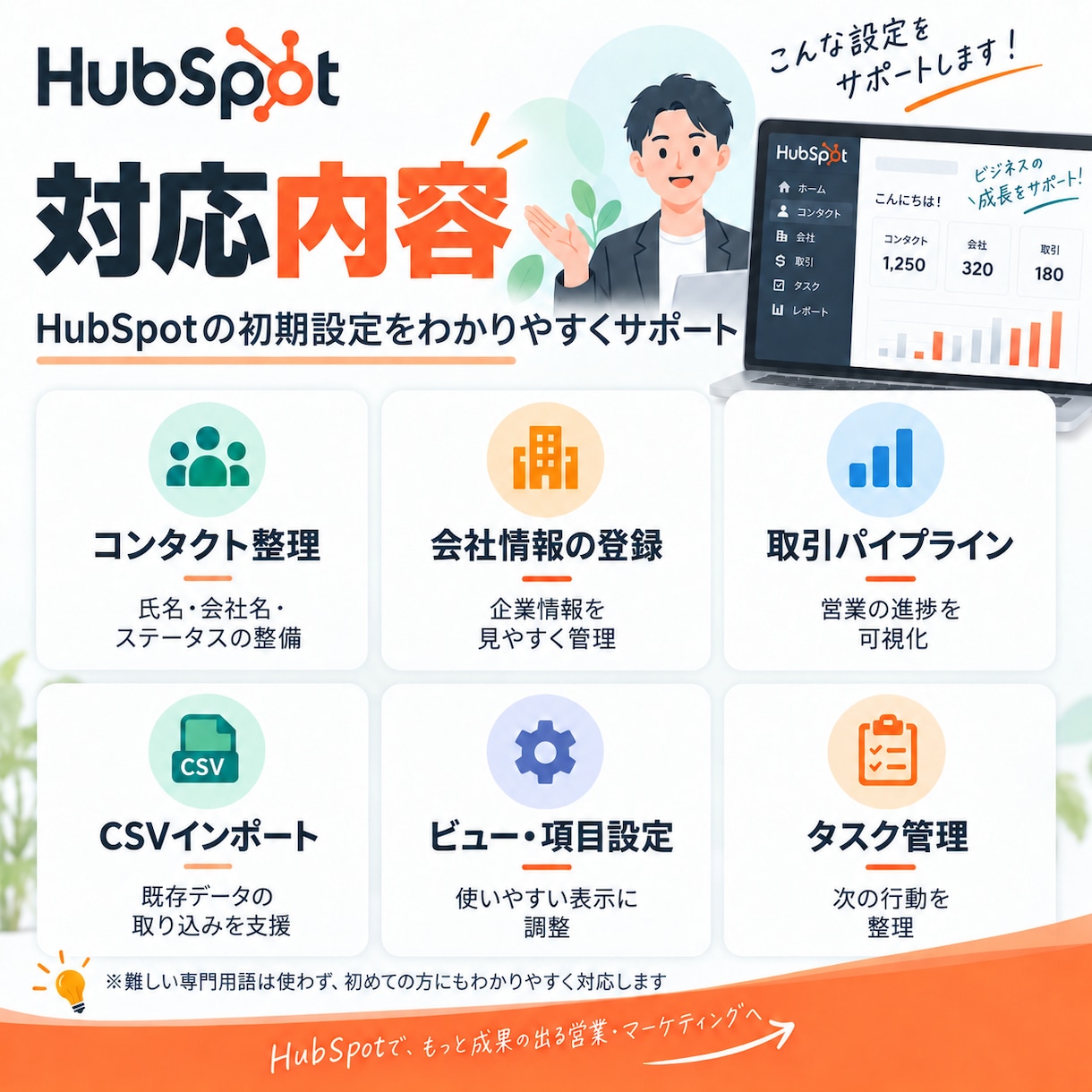 HubSpot初期設定をサポートします CRM導入・データ整理・基本設定まで対応 イメージ3
