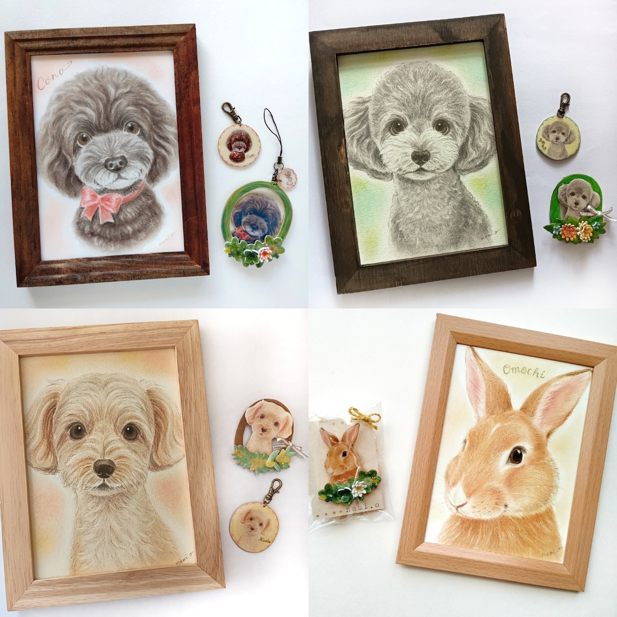 うちの子似顔絵とブローチ／キーホルダー作ります 写真には残らない、そのコらしさを原画とブローチに イメージ5