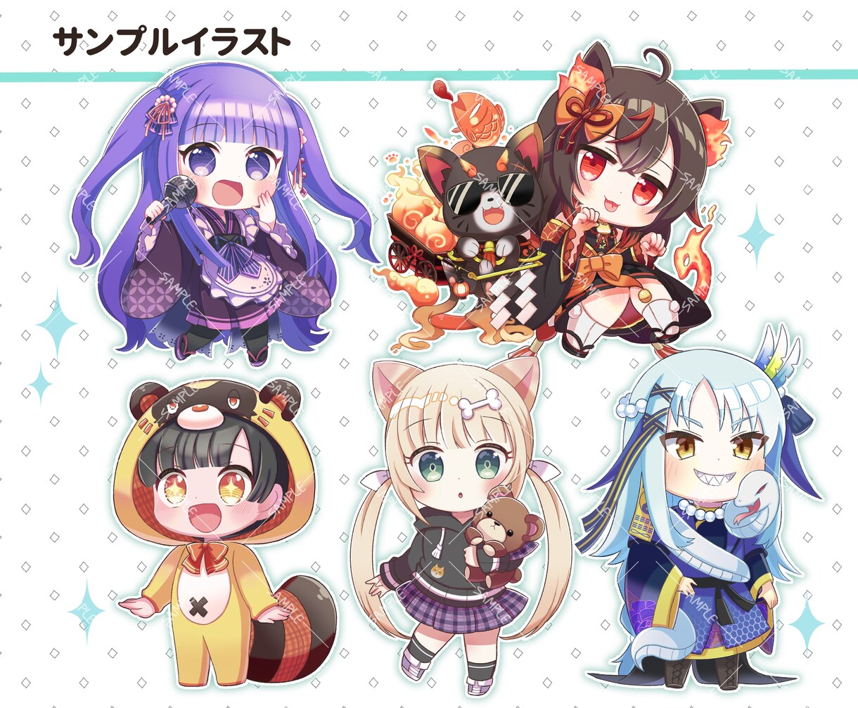 ポップで爽やか！ミニキャライラスト制作いたします スタンプなどのワンポイントから豪華な描き込みの1枚絵まで！ イメージ10