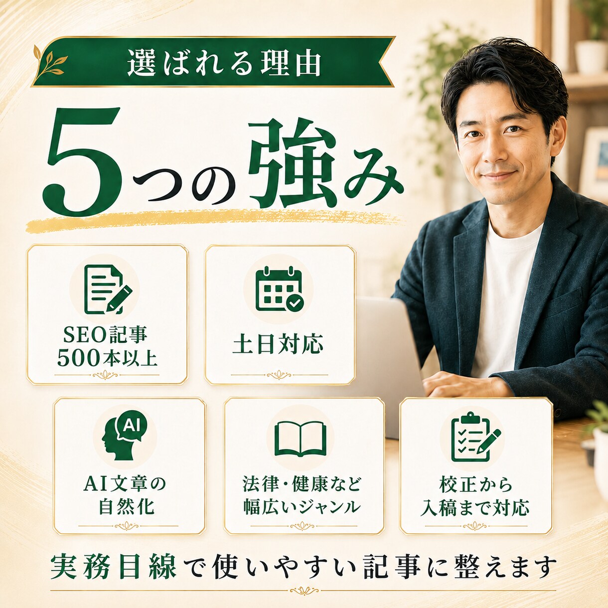 既存記事・AI原稿を読みやすくリライトします 古い記事・AI原稿を自然で読みやすく整えます イメージ3