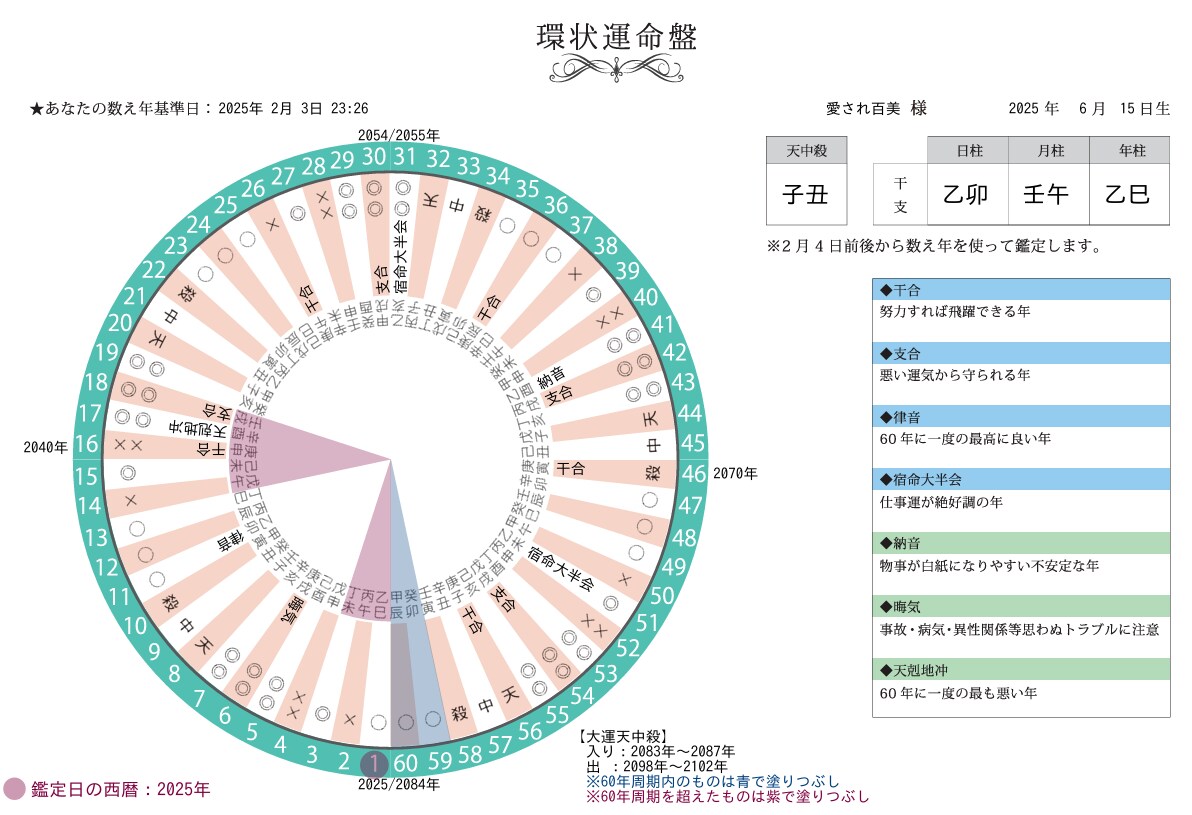 あなただけの60年サイクル表で運勢の流れを読みます 経営判断に、人生設計に。長期戦略は運気を知る人が勝つ！ イメージ1
