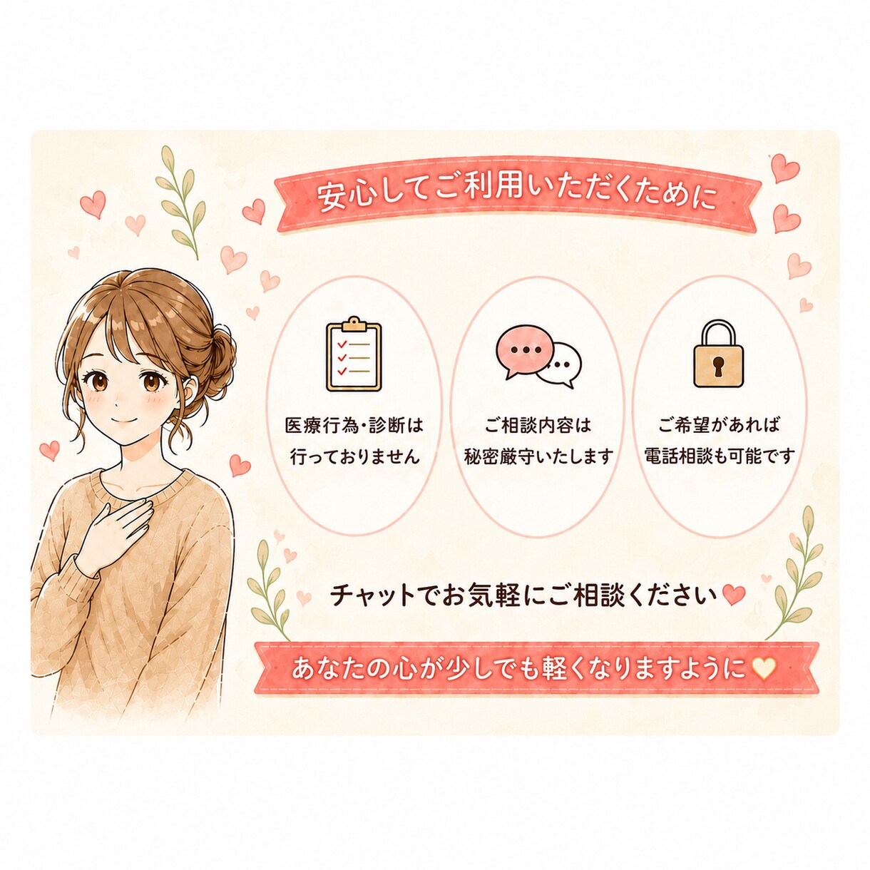 誰にも言えないモヤモヤ、チャットでゆっくり聞きます 60分チャット☆傾聴が得意な看護師ママにお任せください☘️ イメージ5