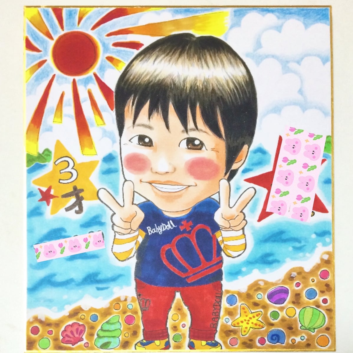 似顔絵、イラストオーダーでお作りします ポップで色鮮やかな可愛い似顔絵、イラスト イメージ4