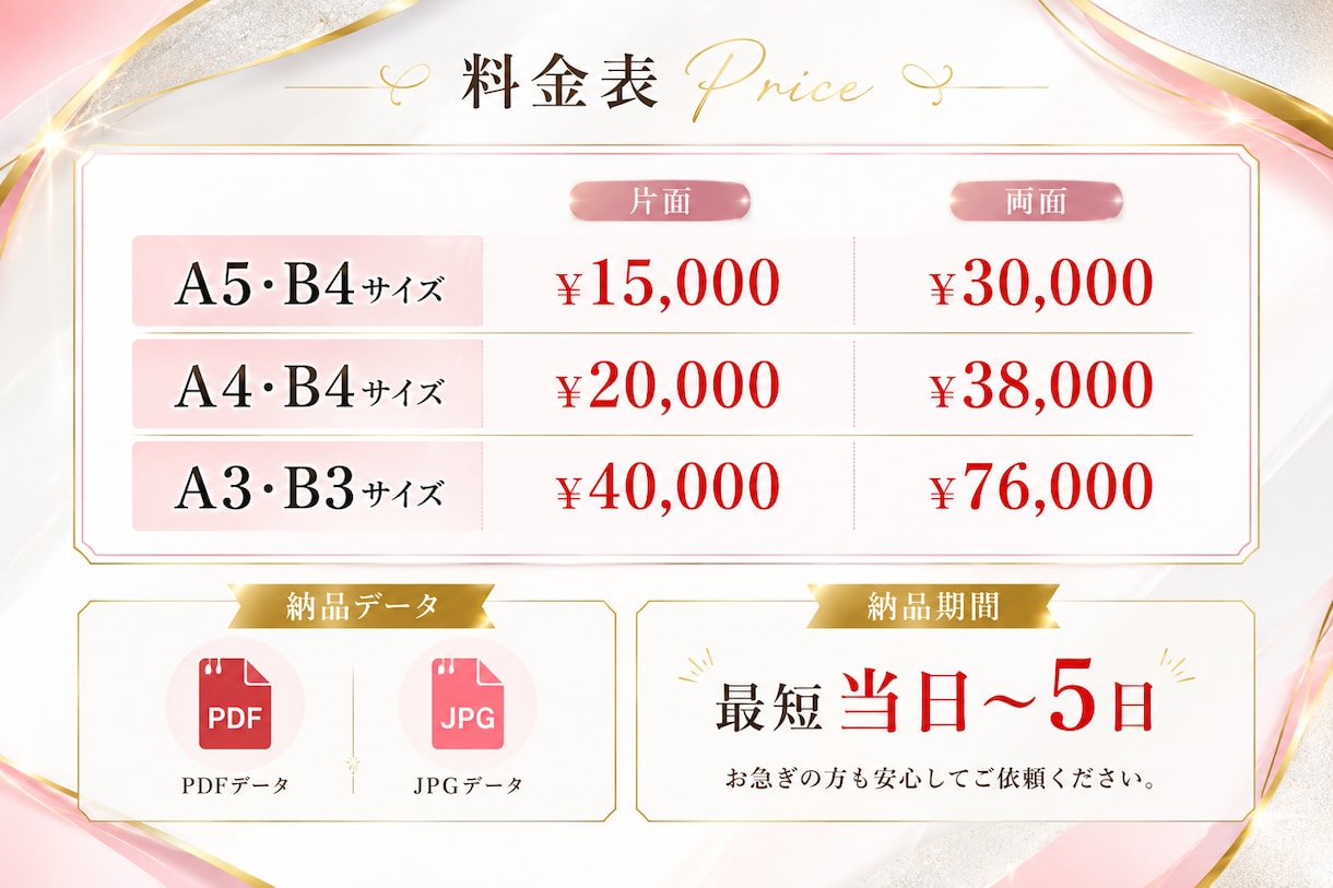 制作会社経営『3万件以上実績』高品質で納品します 集客・ファーストビュー特化型の高品質チラシを提供いたします。 イメージ2