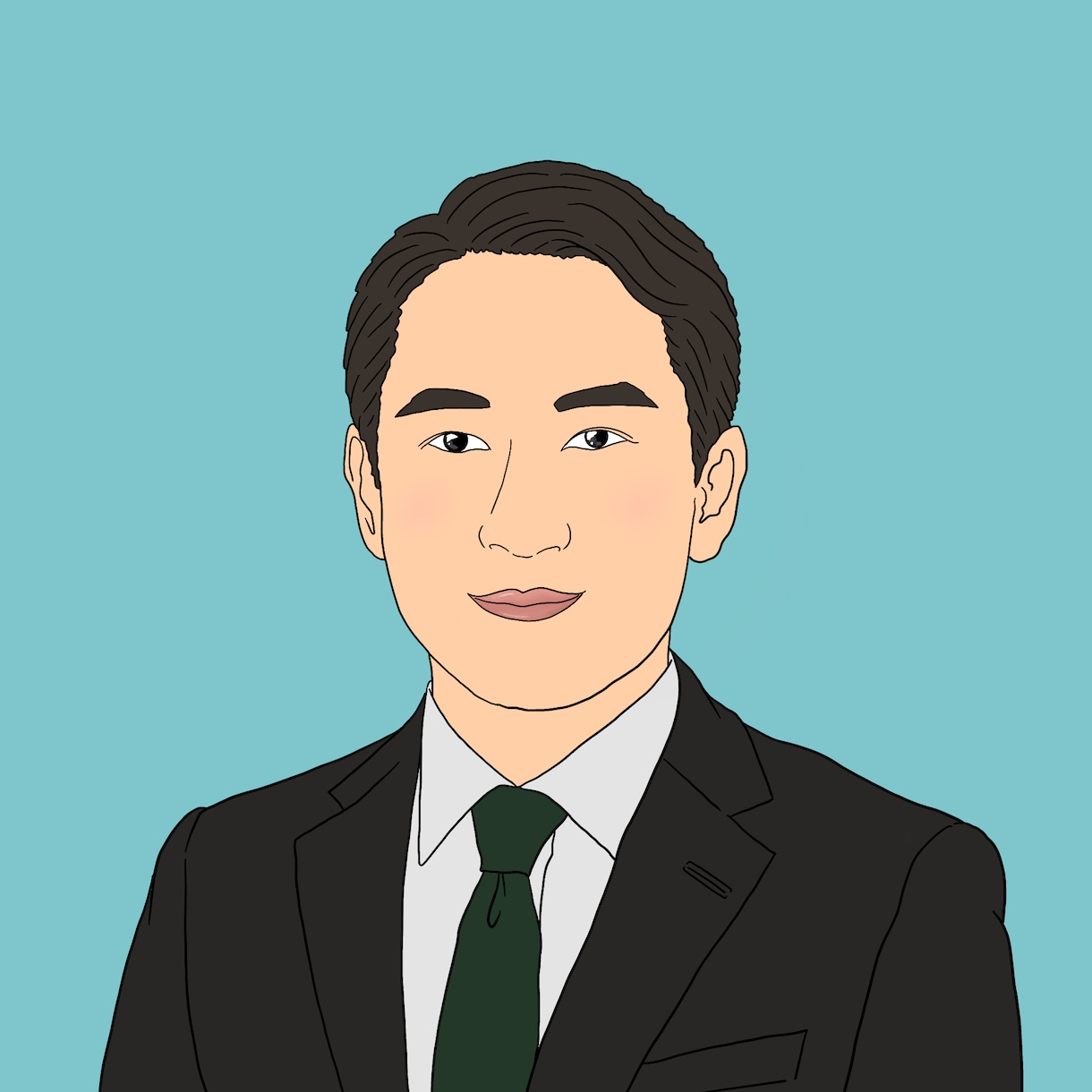 名刺・会社プロフィールに使いやすい似顔絵かきます 清楚感あるビジネス向け似顔絵を制作 イメージ4