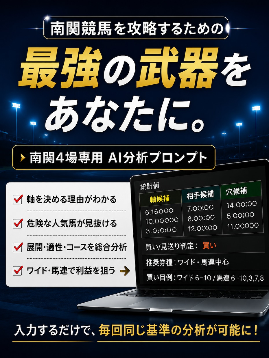 南関競馬の“なんとなく予想”を卒業させます 感覚頼みの予想を根拠ある分析へ イメージ2