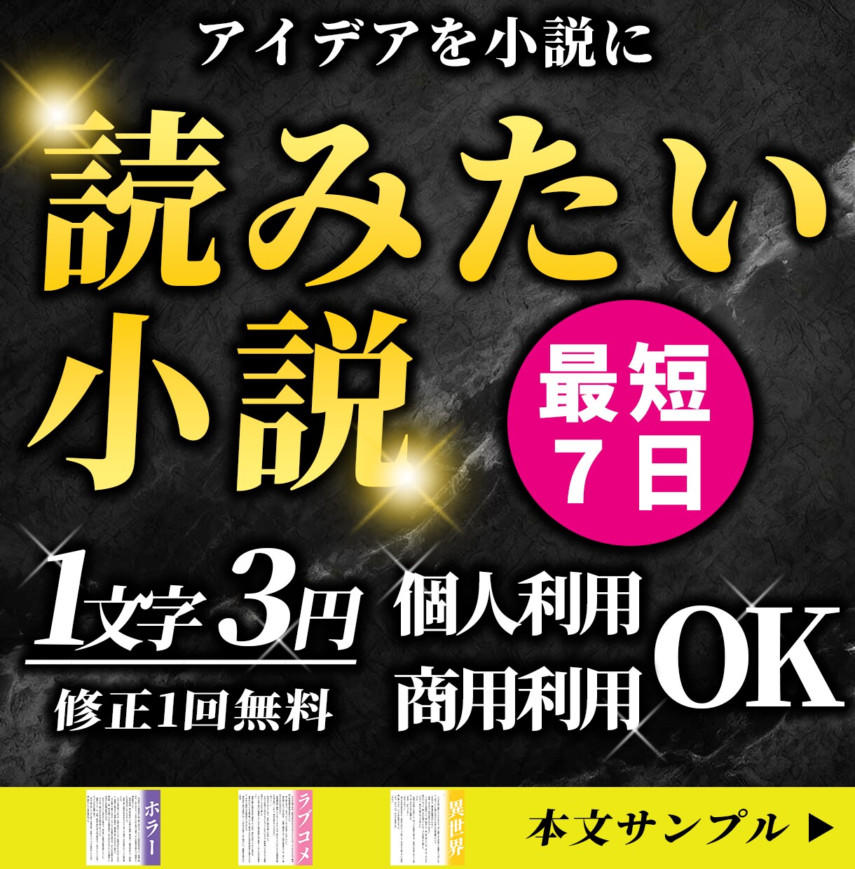 あなたのための小説を執筆します 自身のアイデアを小説にしたい方へ イメージ1