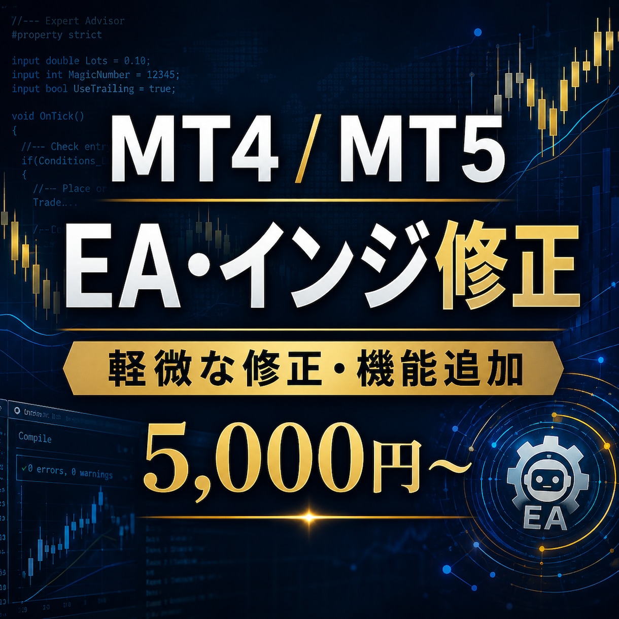 MT4/MT5のEA・インジ修正します 動かない・直したいEA/インジの軽微な修正を承ります イメージ1