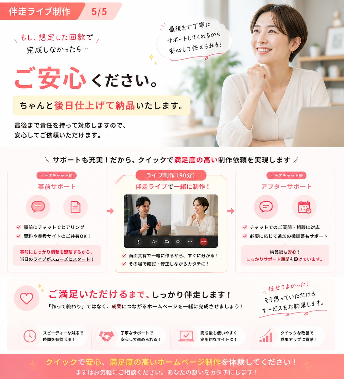 実況ライブ制作！伝わるサイトを一緒に作ります 完成を待つのではなく目の前で一緒に作る新しいホームページ制作 イメージ5