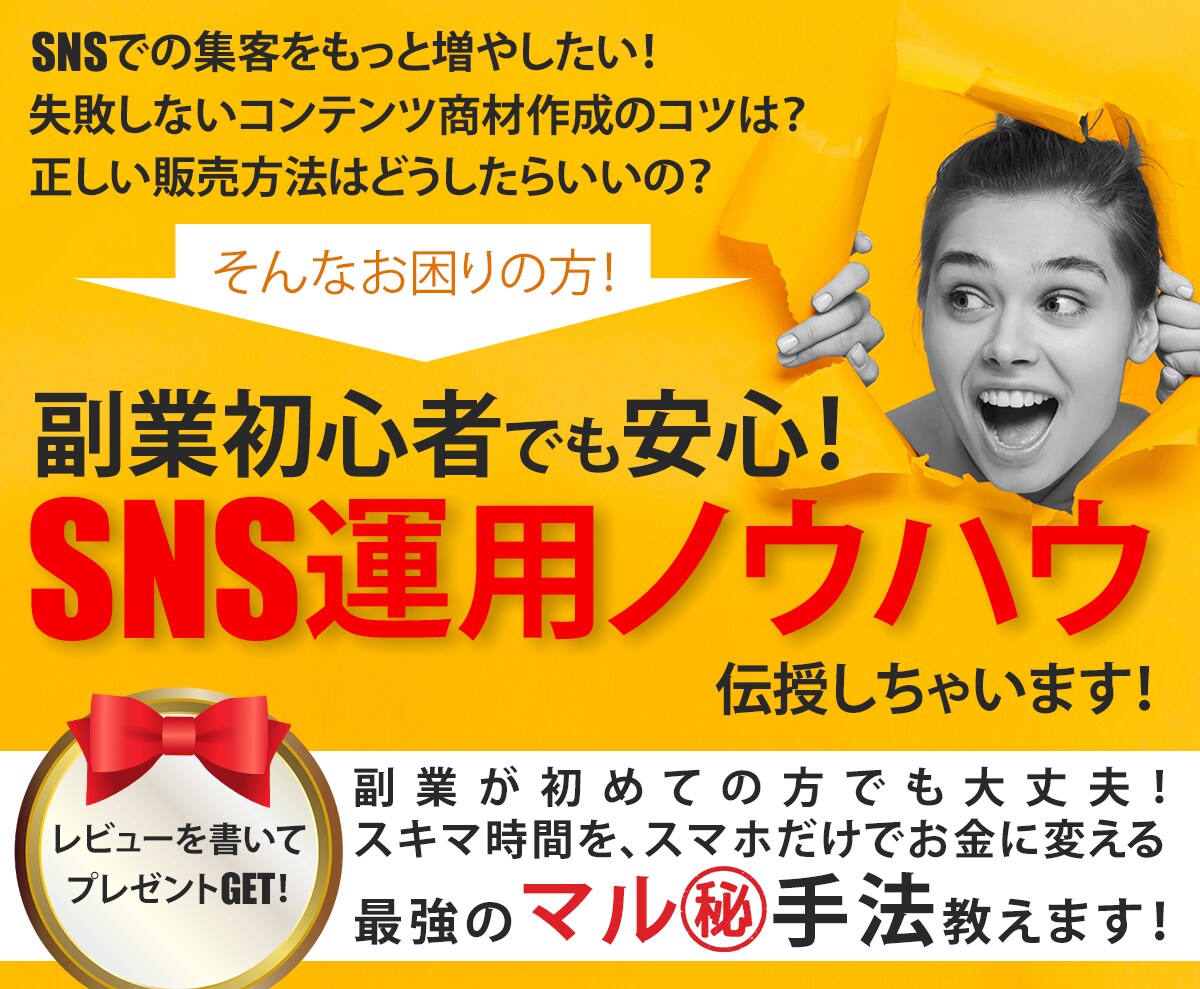 副業初心者必見！SNS運用ノウハウ伝授します コンテンツ商材の裏技公開/目指せ収益化！！ イメージ1