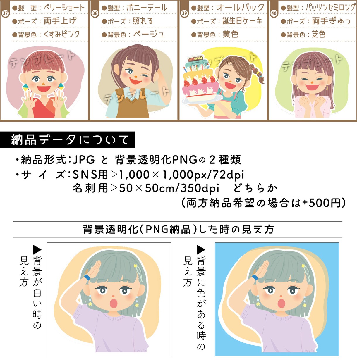 SNS用アイコン作成いたします 名刺の似顔絵にも使用ＯＫ！ポップで可愛いアイコンございます！ イメージ5
