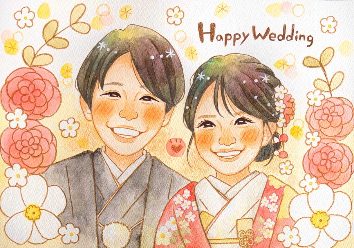 最短5日発送可能！ウエディングの似顔絵描きます 結婚祝い・ウェルカムボード・プレゼントに♡ イメージ1