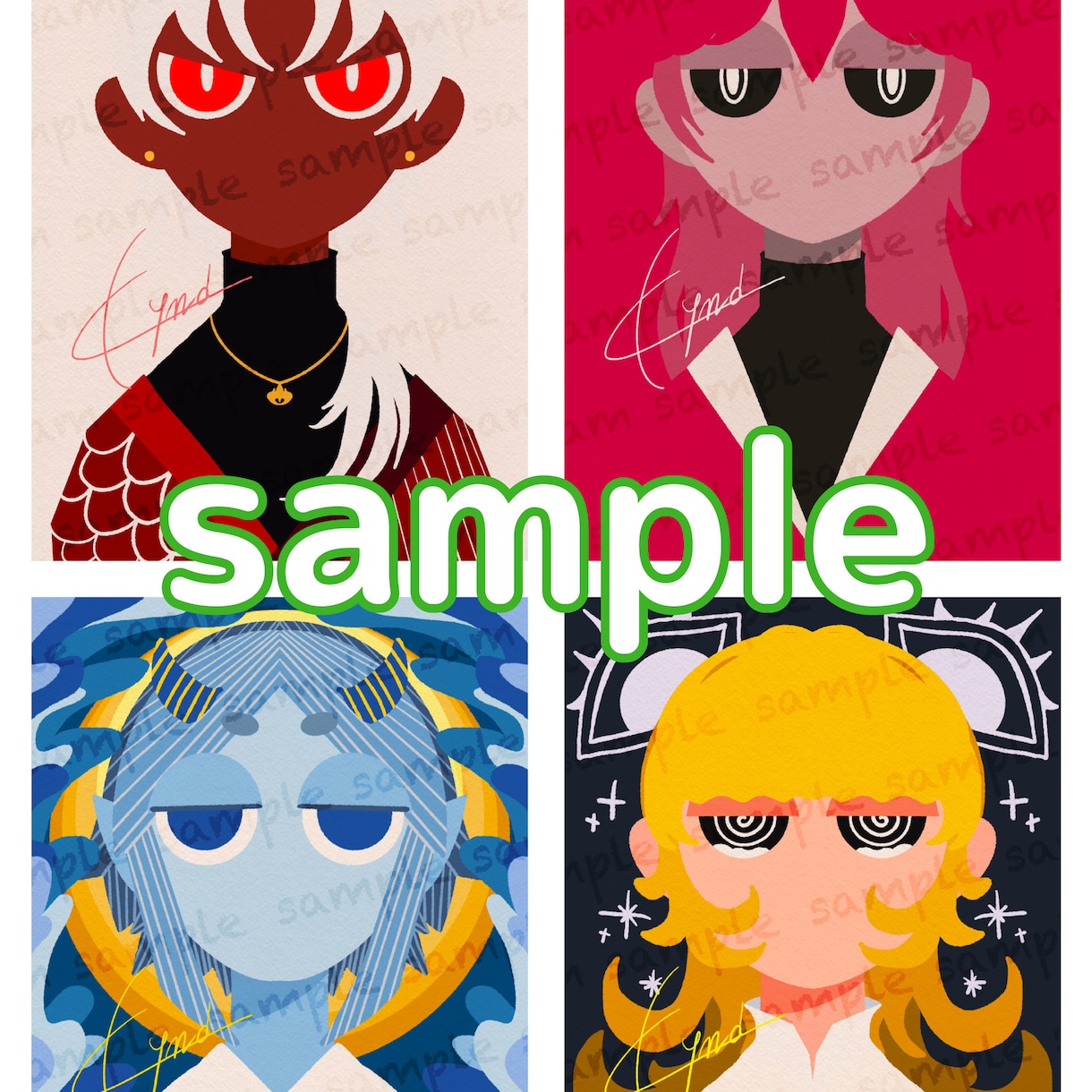 SNSアイコン用バストアップイラスト描きます フラットポップなデフォルメキャラをアイコンに！ イメージ7