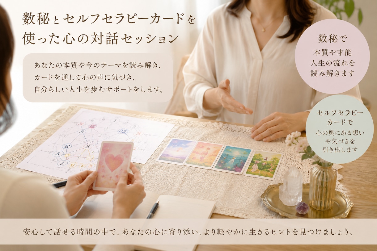 心に寄り添う優しいカードリーディングをします 大丈夫。その言葉をあなたに届けたい イメージ1