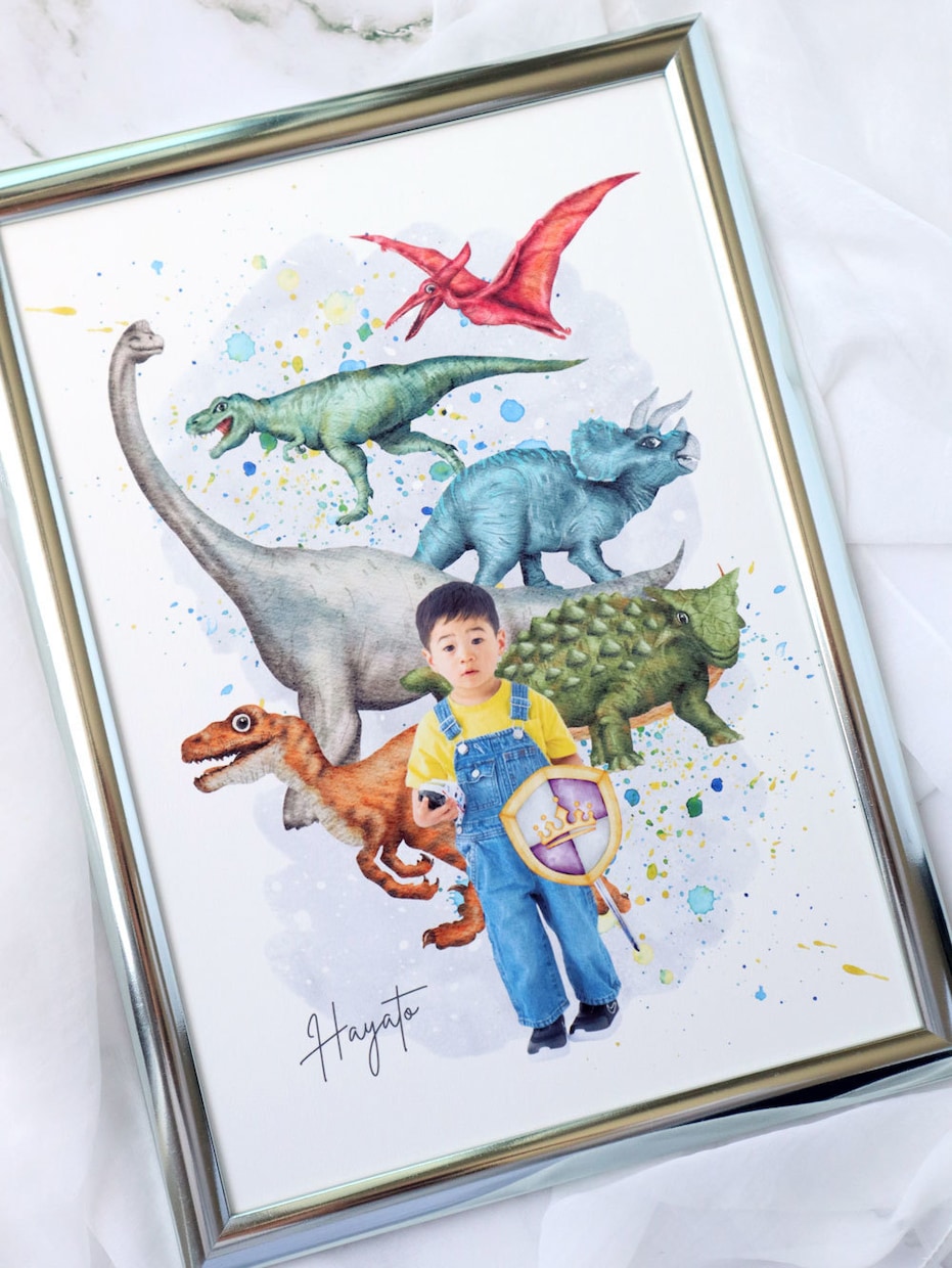 選べるデザイン♡水彩画×我が子ポスターを作成します プレゼントにも◎世界にひとつだけのオーダーメイドポスター♡ イメージ4