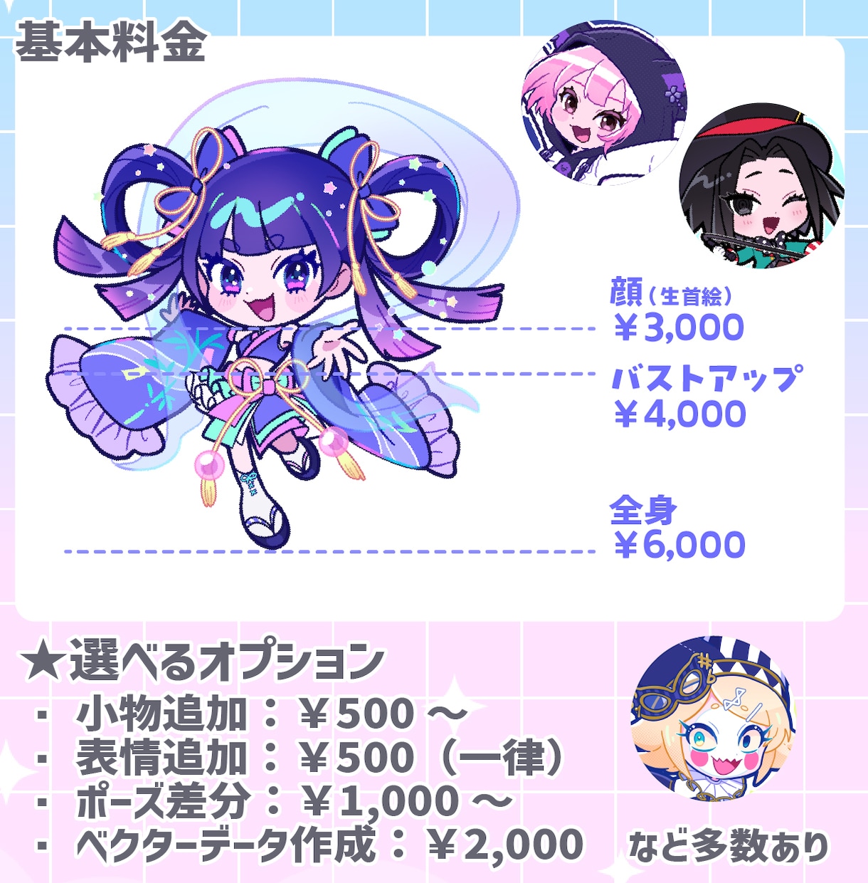 プロイラストレーターが可愛いミニキャラ描きます グッズや動画に最適！個性を活かしたミニキャラ・ちびキャラ作成 イメージ2