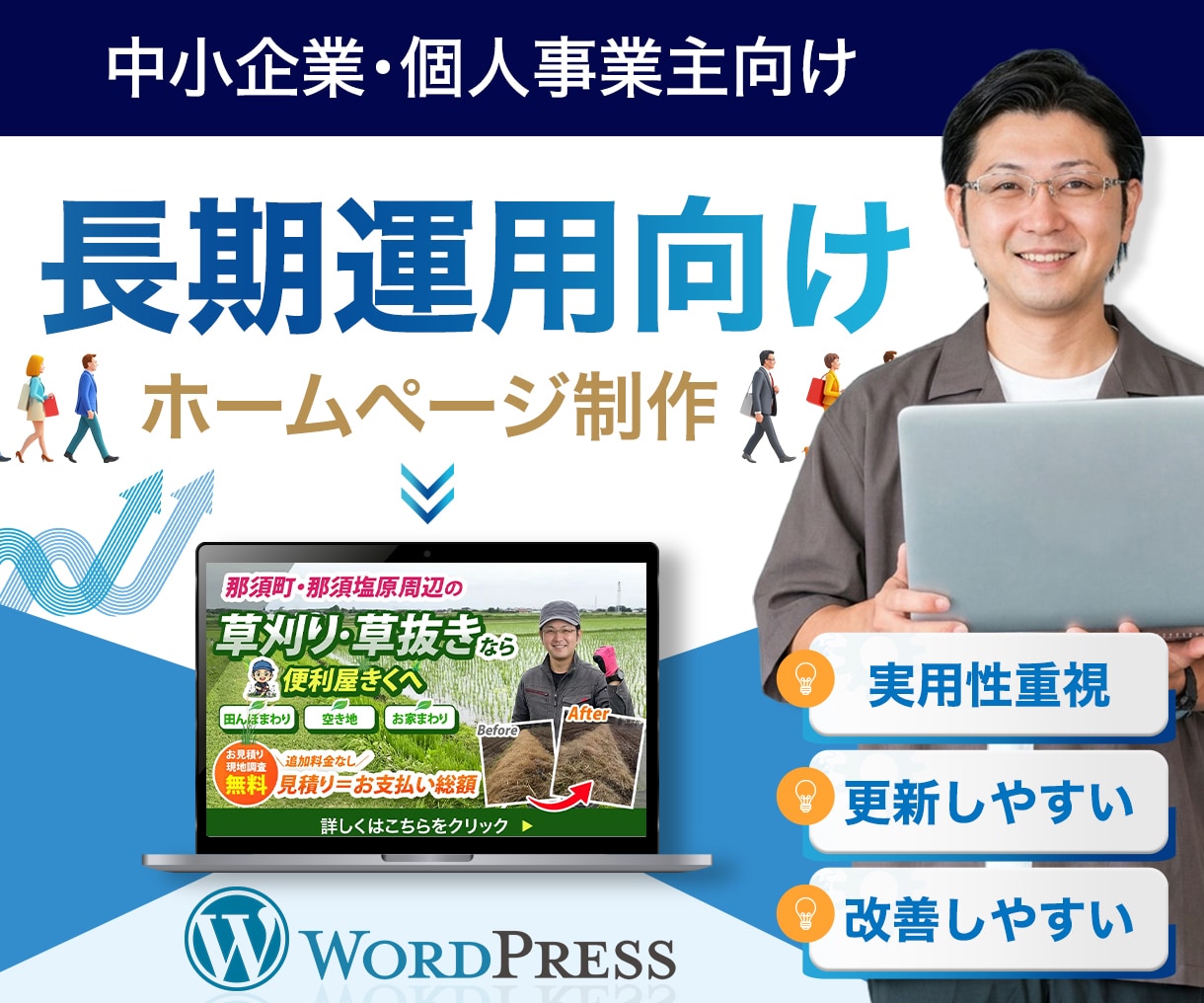 実用性重視｜長期運用向け｜育てやすいHP作ります SEOの土台構築『運用・計測・改善しやすさ』を考えたHP制作 イメージ1