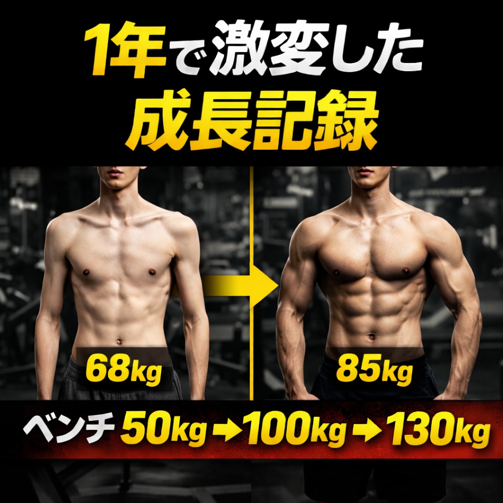 ガリガリ限定ベンチ100kg &増量サポートします 細身が最短でベンチ100kgを目指す増量設計プログラム イメージ2