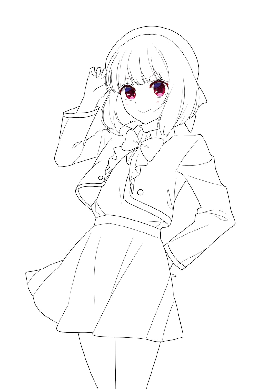 ラフから線画描き起こし、ご要望あれば色塗りできます 線画作業代行！下書きやラフ段階からの線画描き起こしします イメージ2