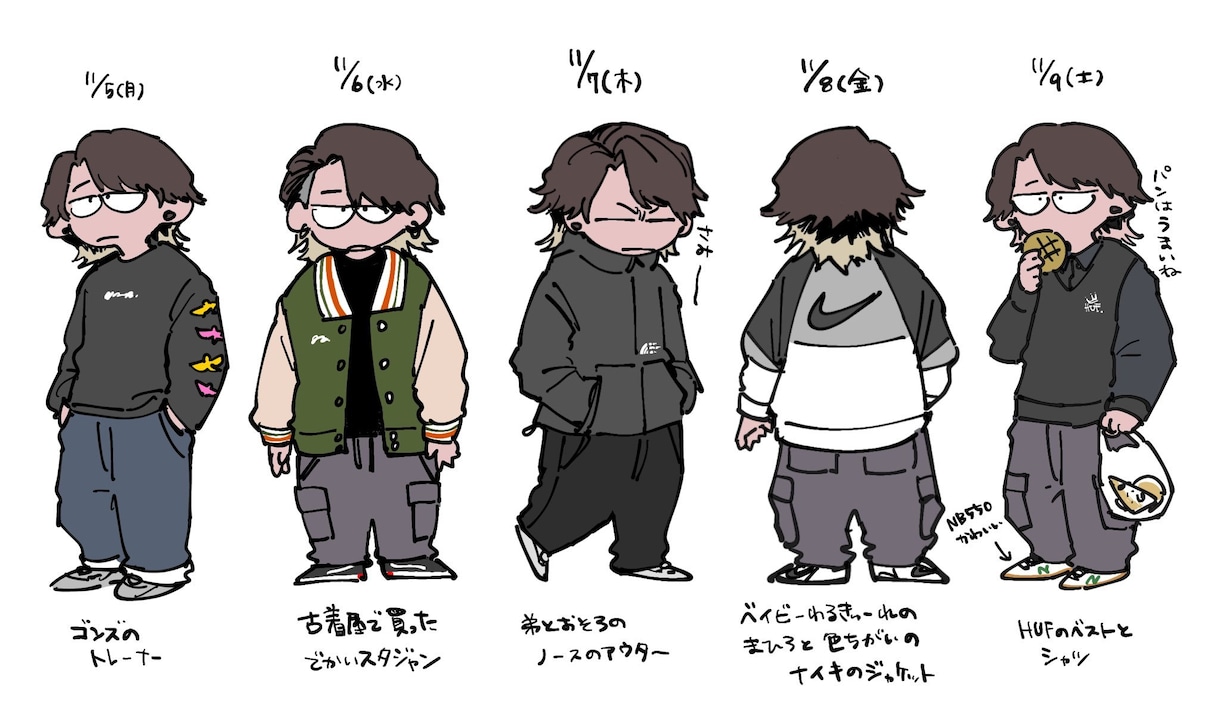 デフォルメイラスト描きます 服、髪、ピアスなど忠実に再現します。お気軽にどうぞ！ イメージ5