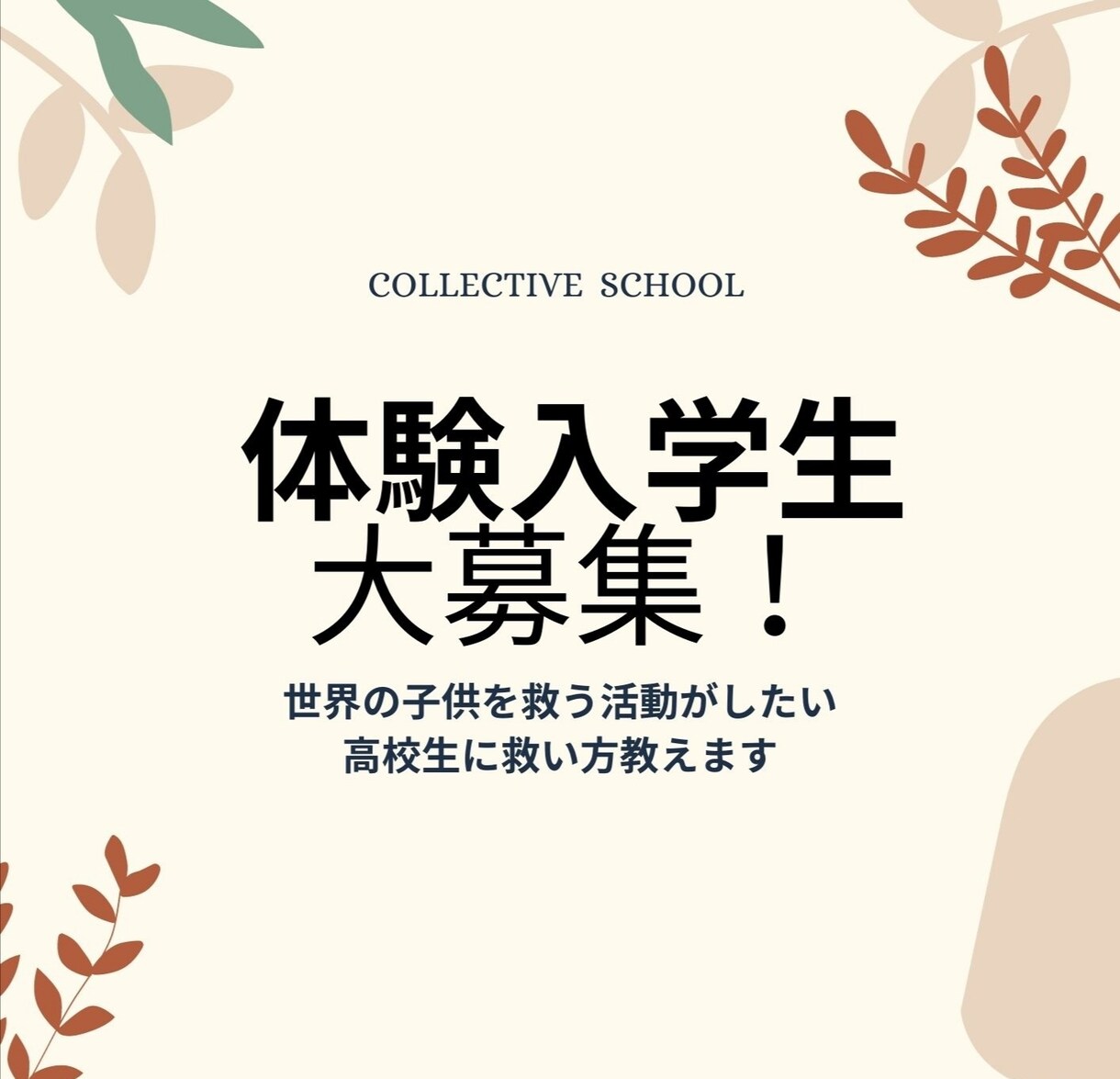 世界の子供を救う活動がしたい高校生に救い方教えます 「何かしたいけど何をしたらいいか分からない！」を完全サポート イメージ1
