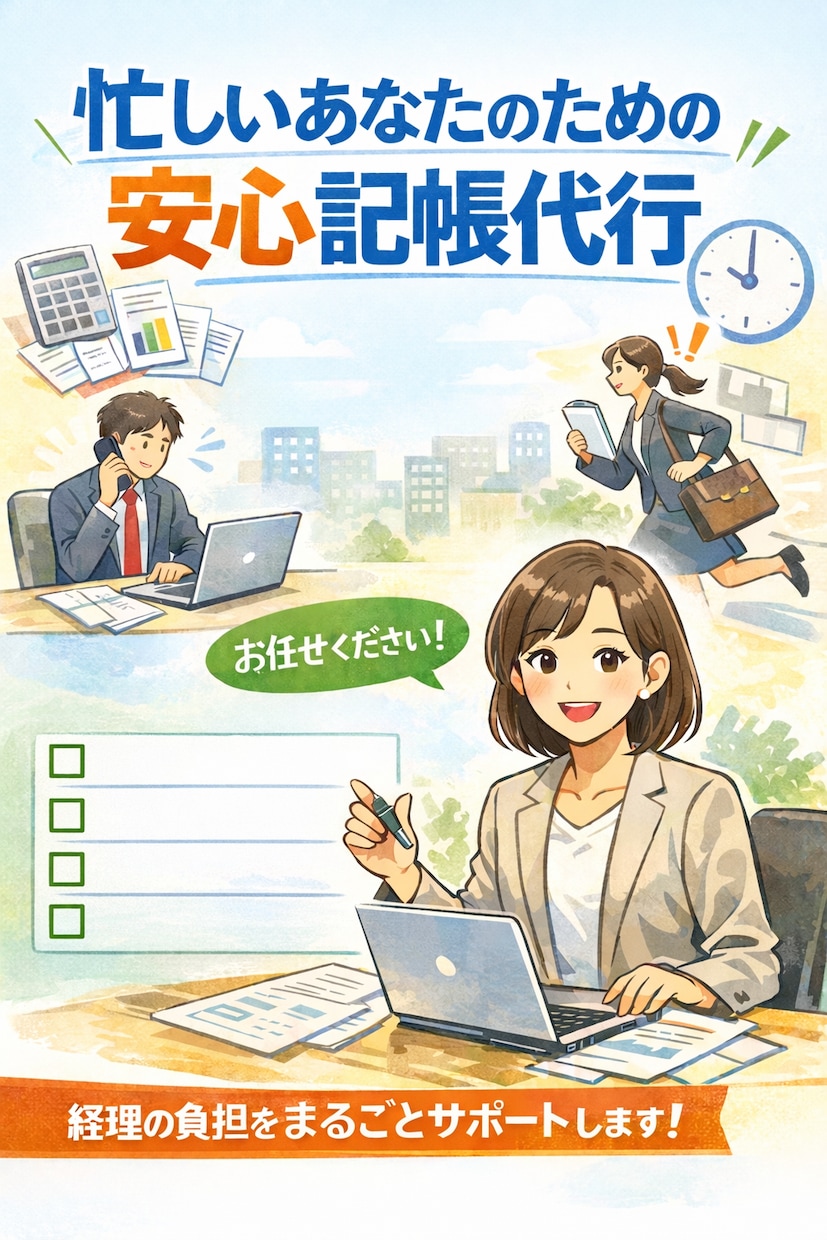 現役経理が記帳代行します 本業に集中できる記帳代行サービス イメージ1