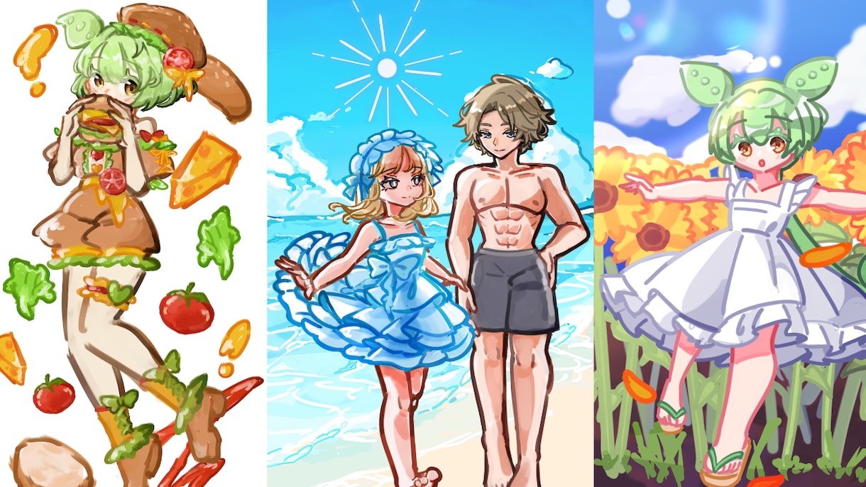 男、ペア画も可！キャライラスト・立ち絵を描きます ポップでやわらかい絵柄でかわいさアピール！ イメージ2