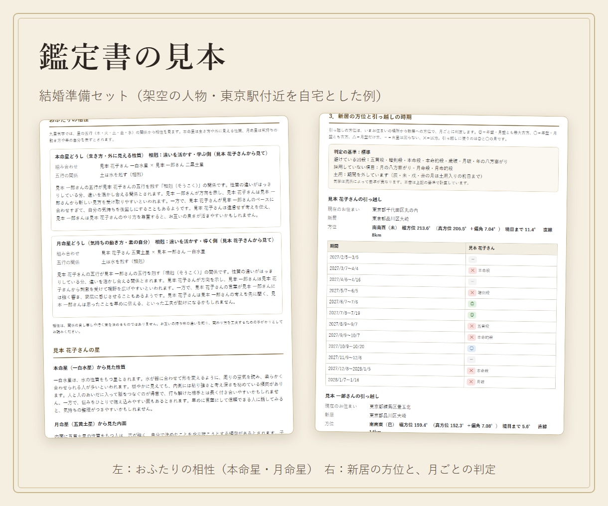 結婚準備に相性・入籍日・新居の方位を鑑定します 相性・入籍日・新居と引っ越しの時期を1冊に イメージ2