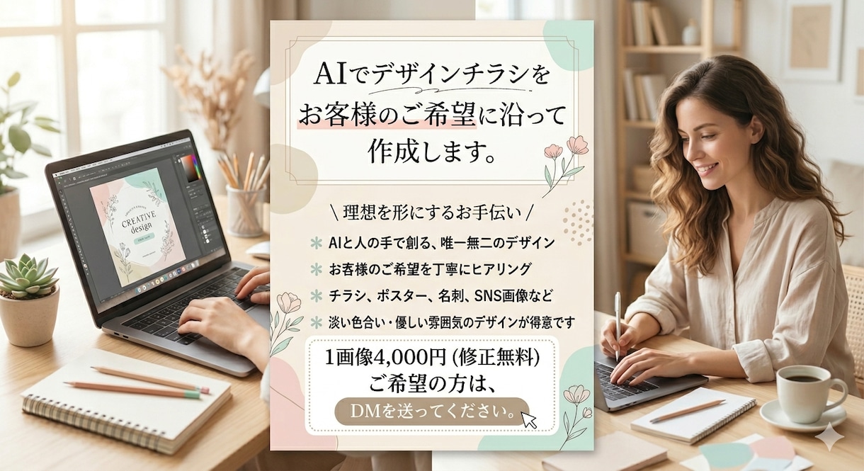 チラシ、フライヤーのデザインを作成致します 気持ちを汲み取り形にする事をモットーにしています イメージ1