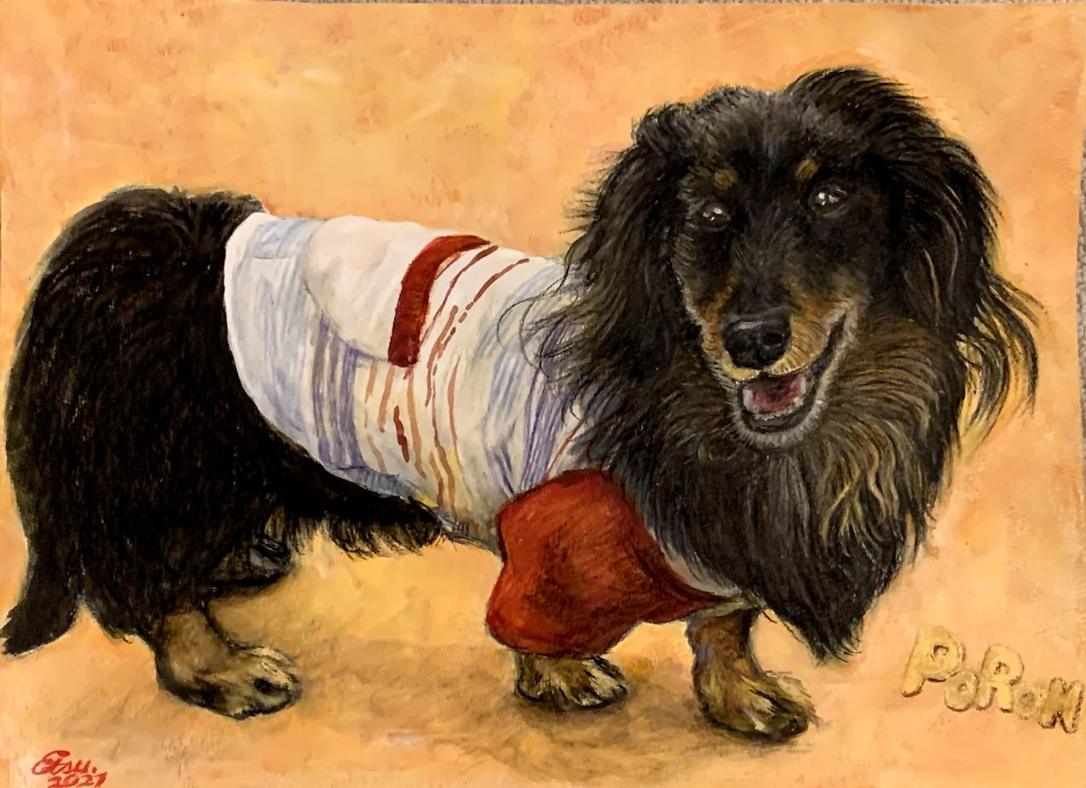 写真から愛犬の似顔絵を描きます 大切な家族の一枚を形に虹の橋を渡った子の思い出にいかが？ イメージ6