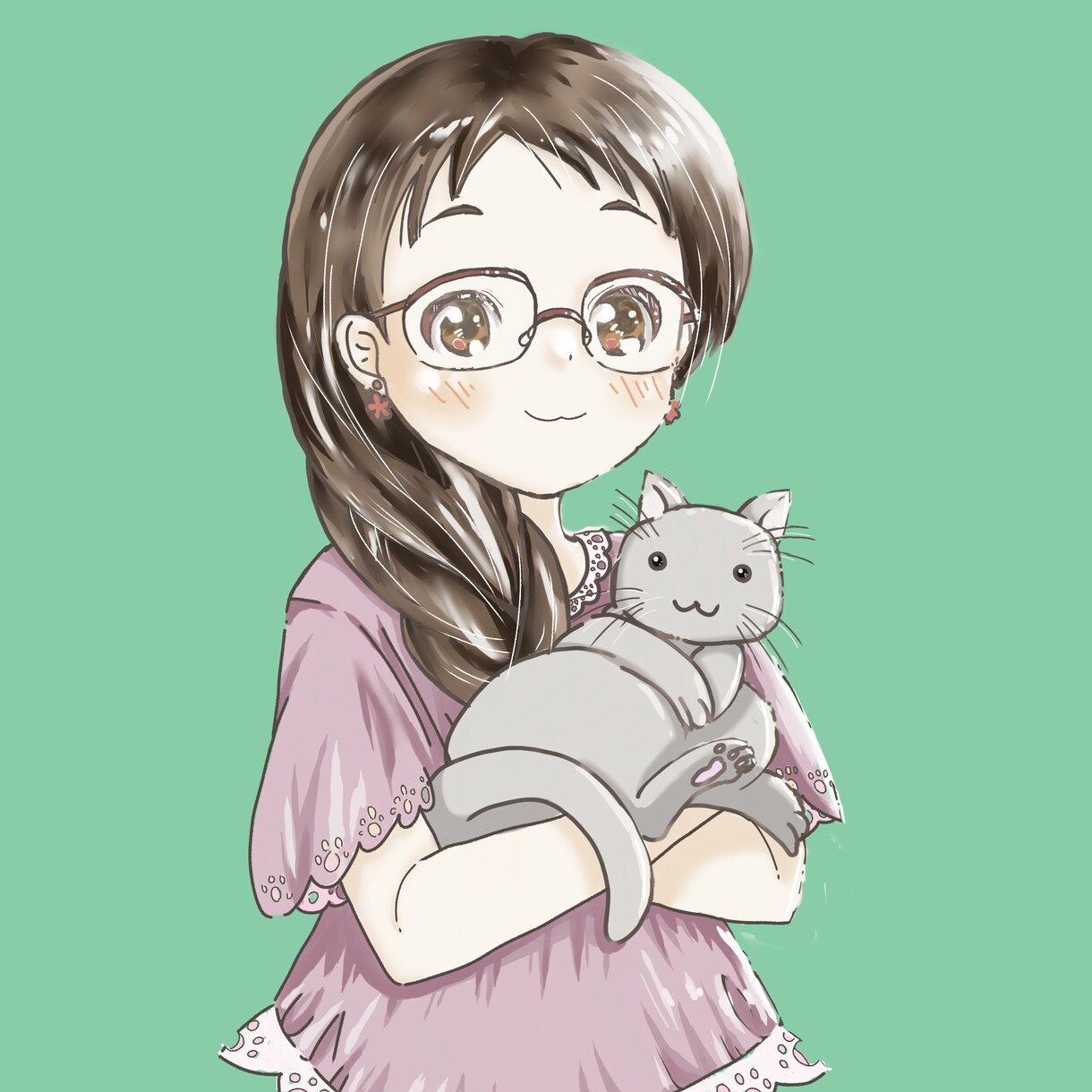 淡い色合いの似顔絵アイコン描きます デジタルイラストです。お好きなSNSにお使いください イメージ6