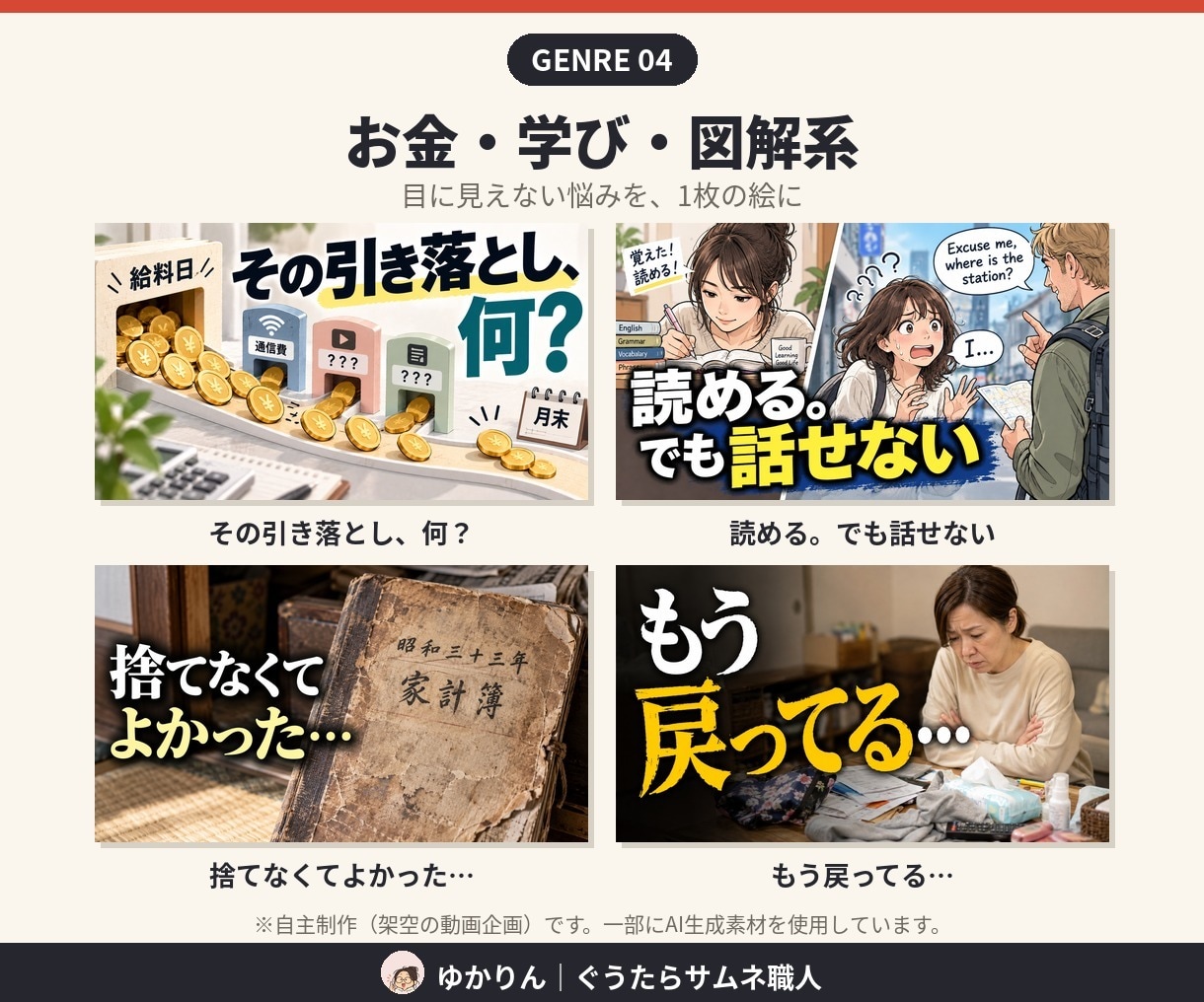 今のYouTubeサムネを診断し改善案を出します 何が伝わりにくいか、言葉で分かる診断メモつき イメージ3