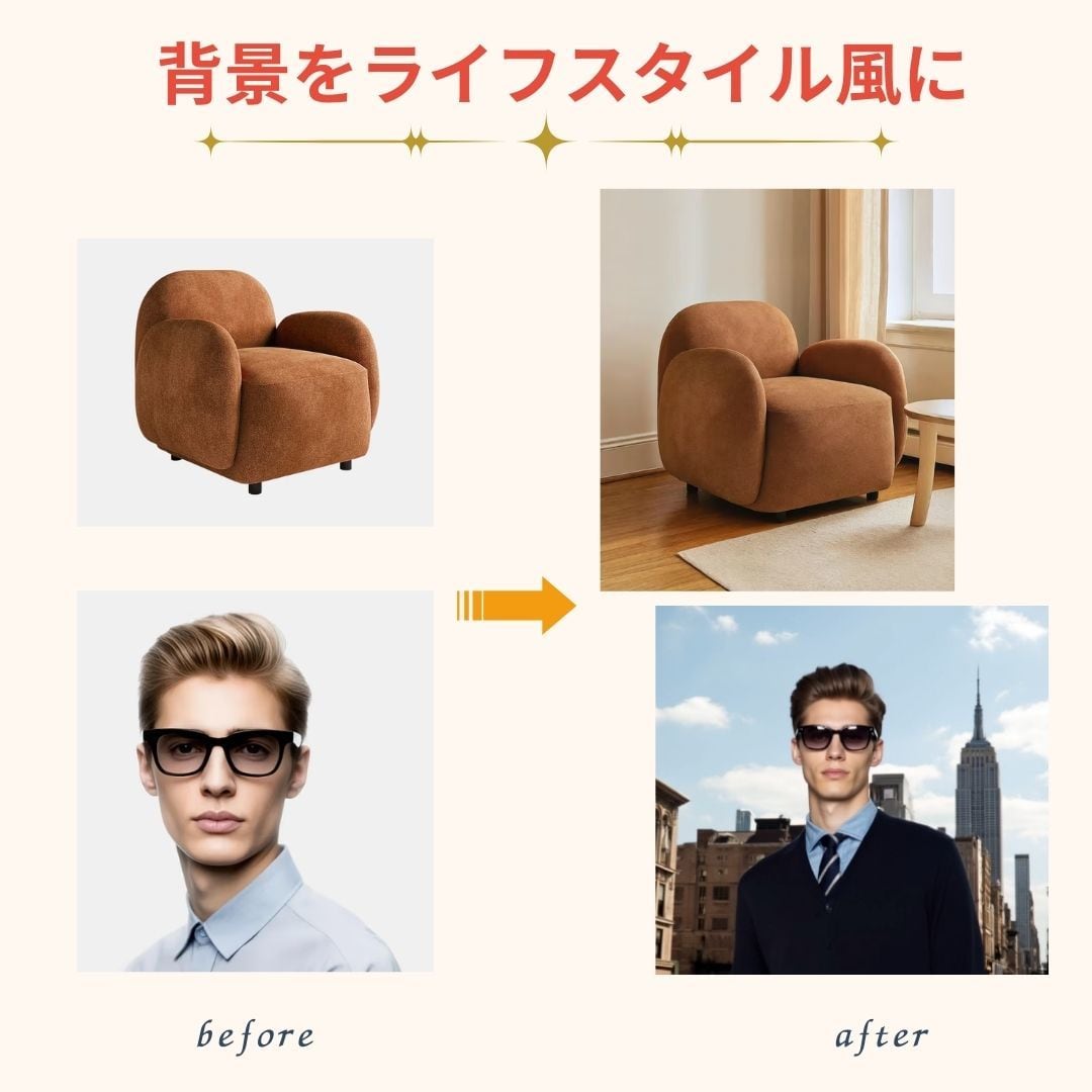 競合と差別化！モデル合成・色変え・背景差し替えます 「同じ画像ばかり…」を卒業！売れる商品画像に変身 イメージ8